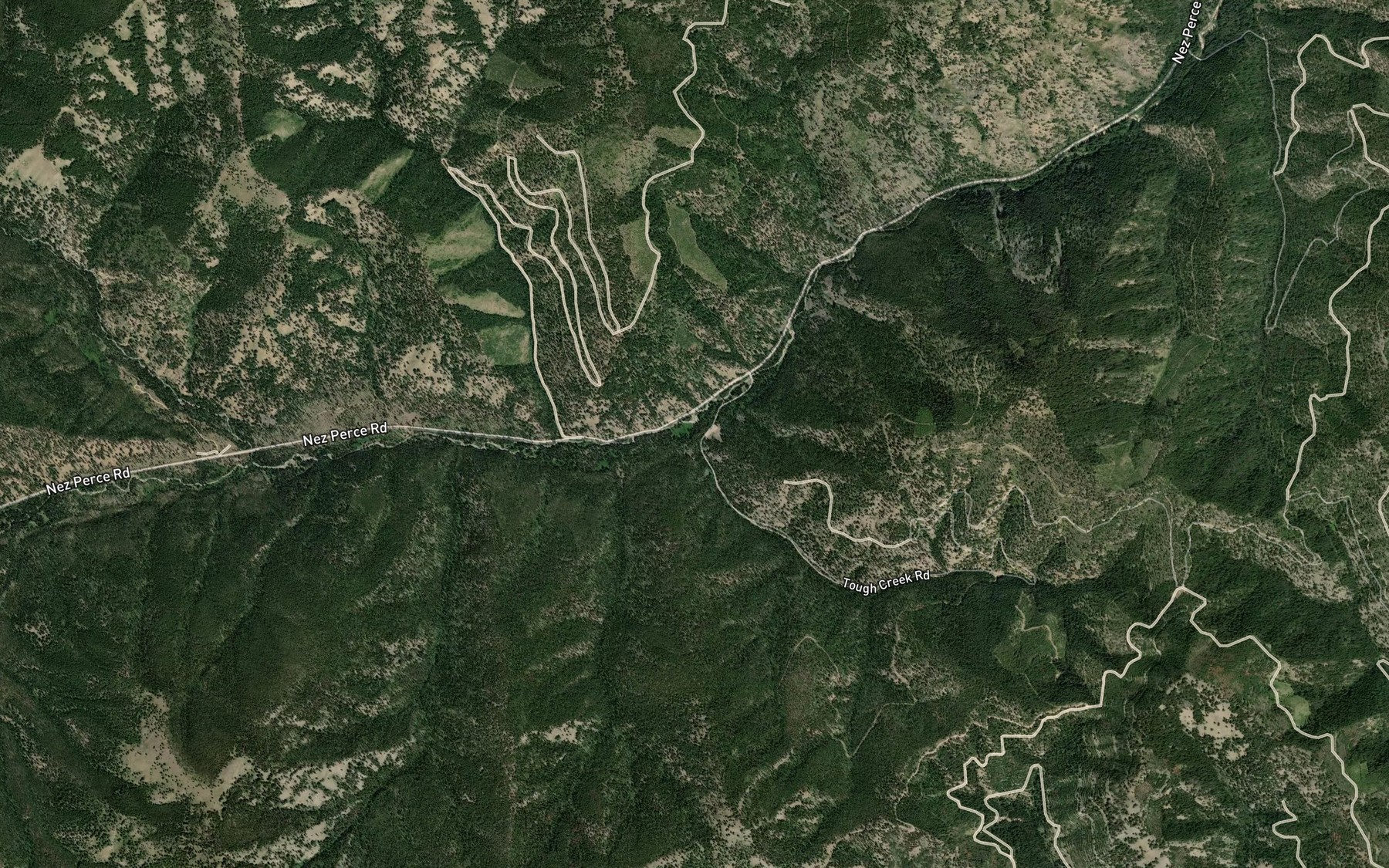 Satellite map of the Tough Creek