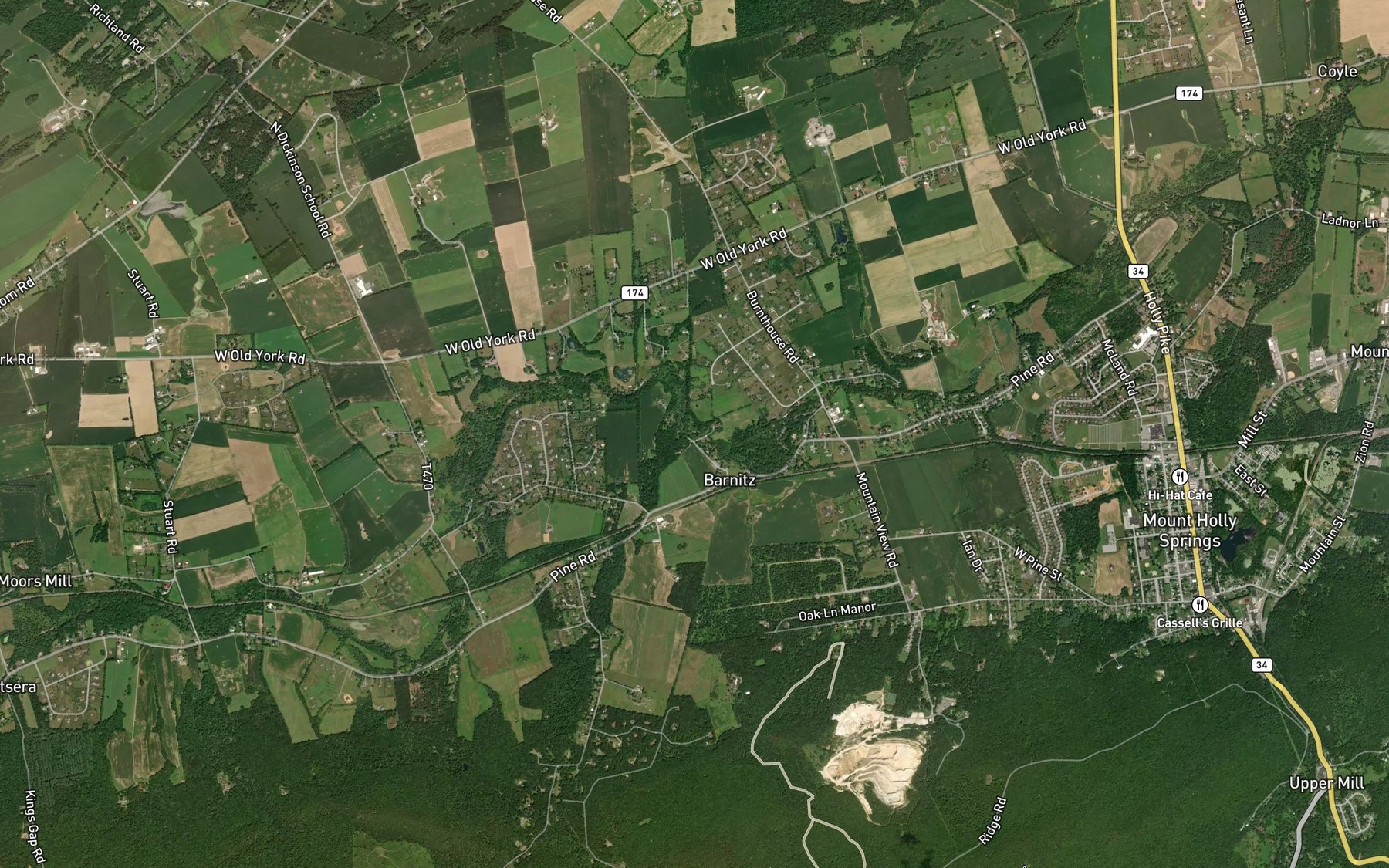 Satellite map of the Cold Spring Run