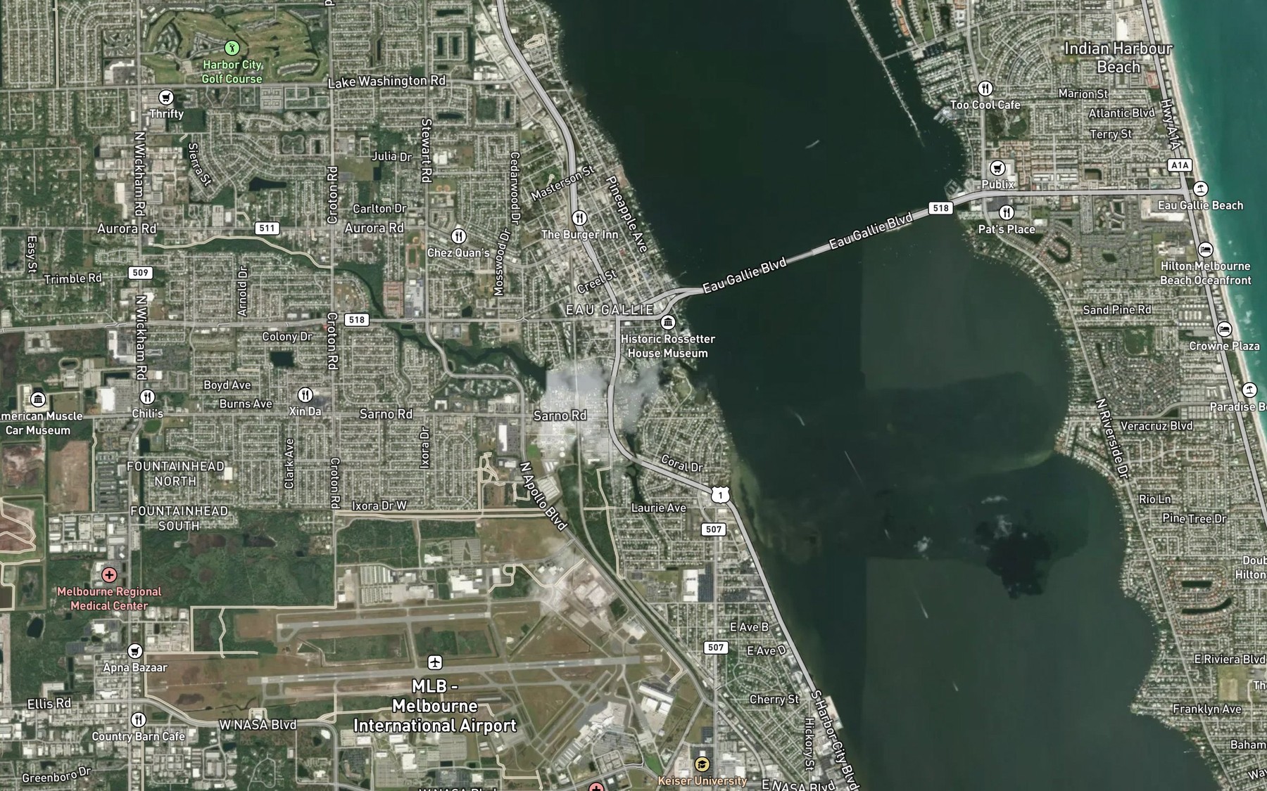 Satellite map of the Elbow Creek