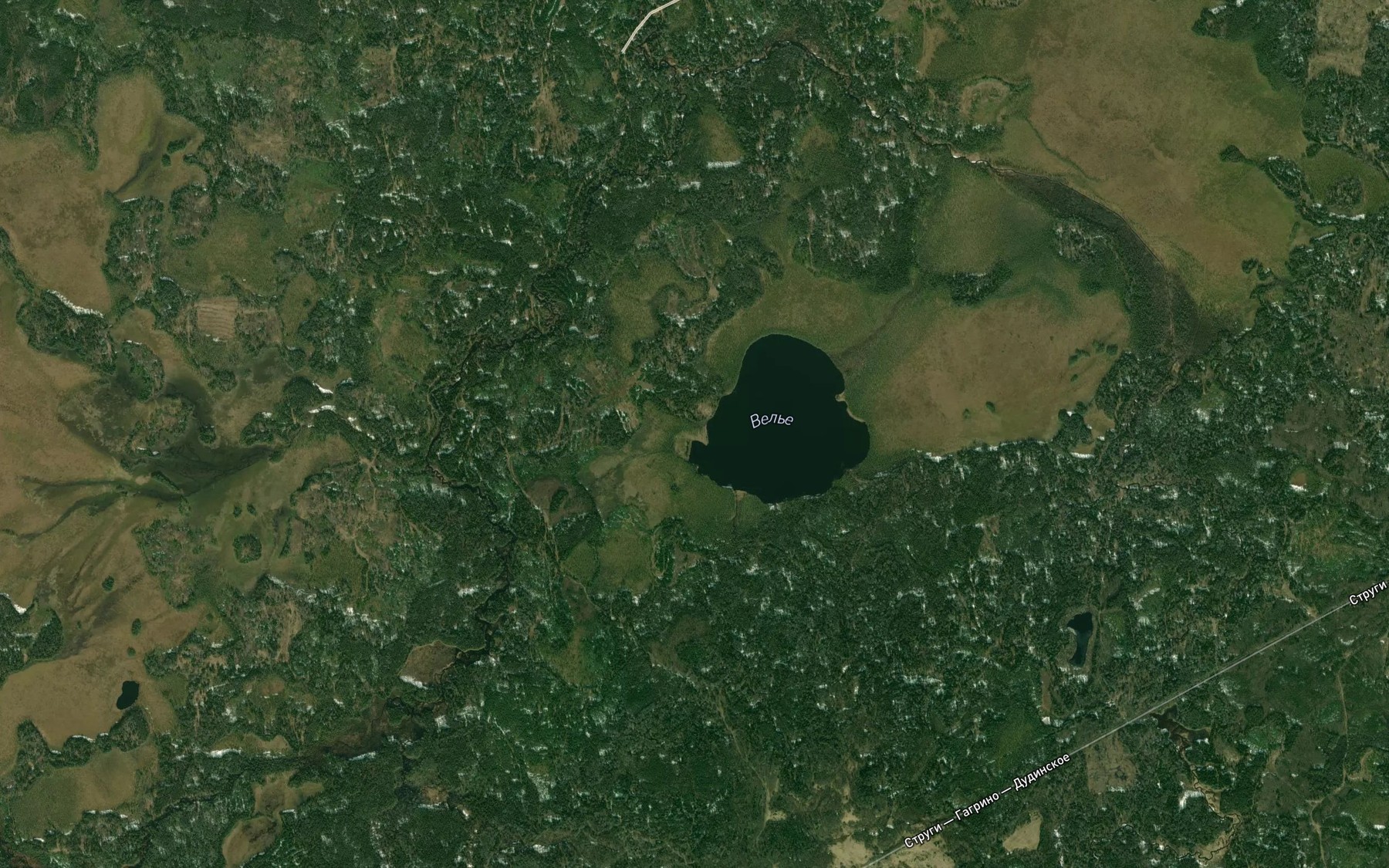 Satellite map of the Ozero Vel'ye