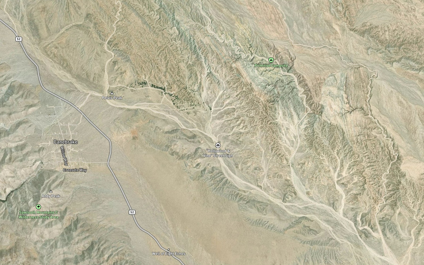 Satellite map of the Arroyo Hueso