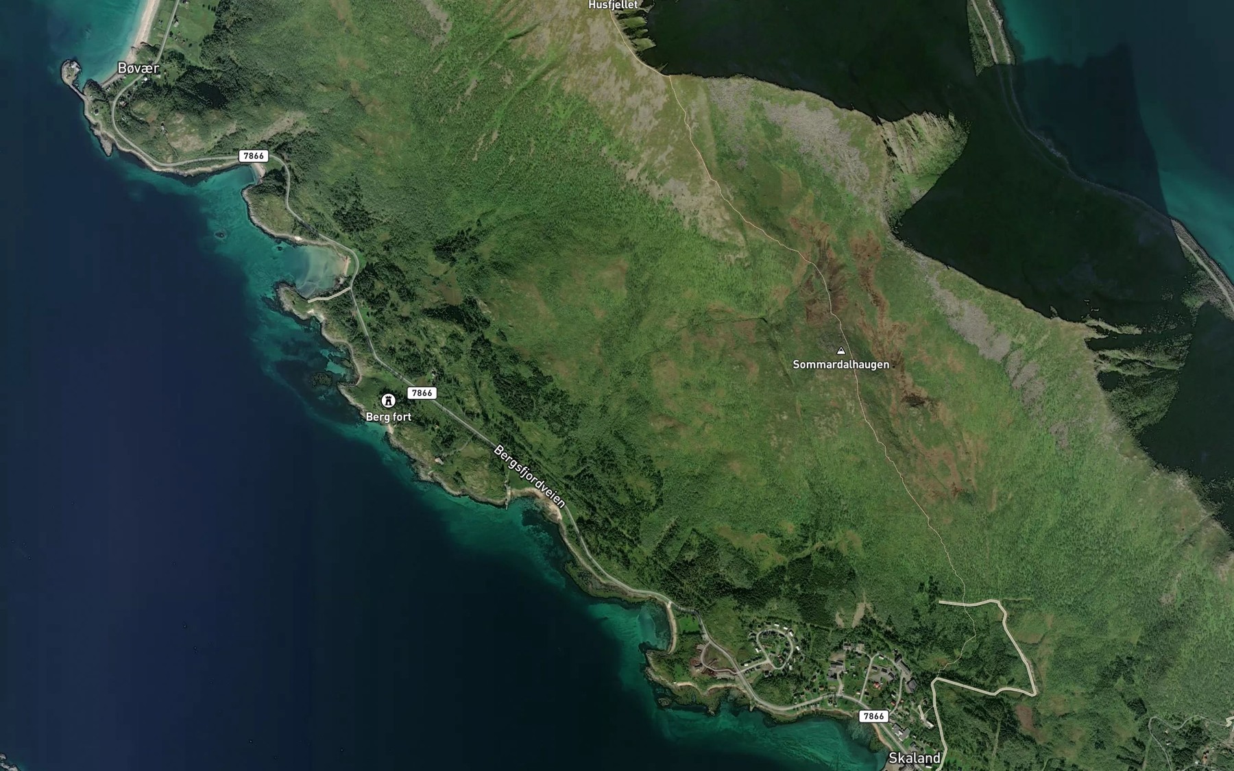 Satellite map of the Storelva