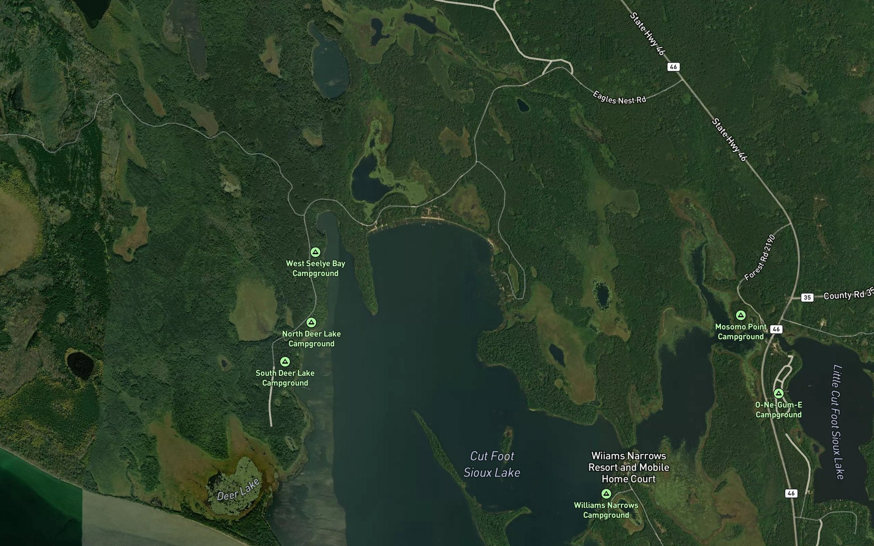 Satellite map of the East Seelye Bay