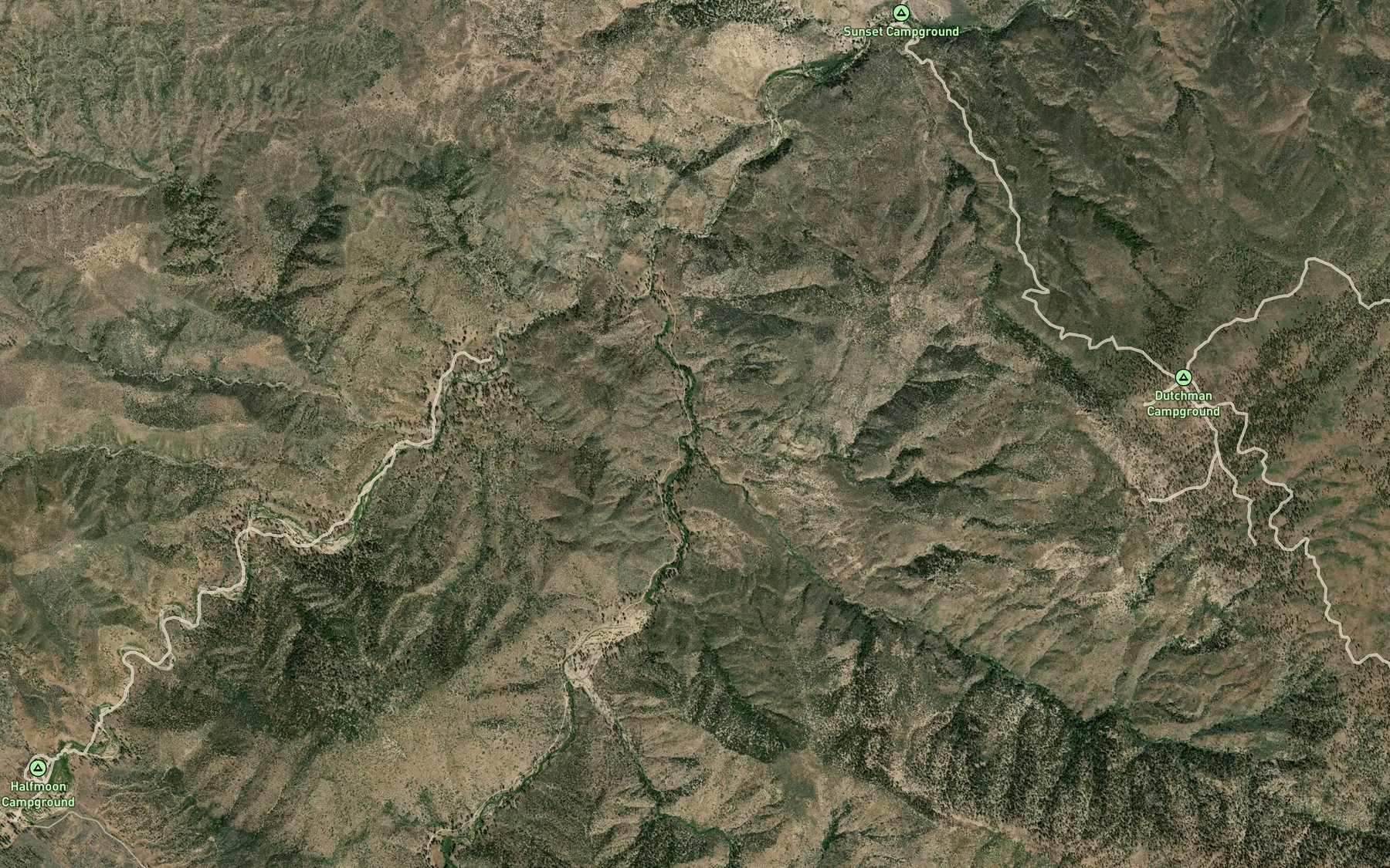 Satellite map of the Alamo Creek