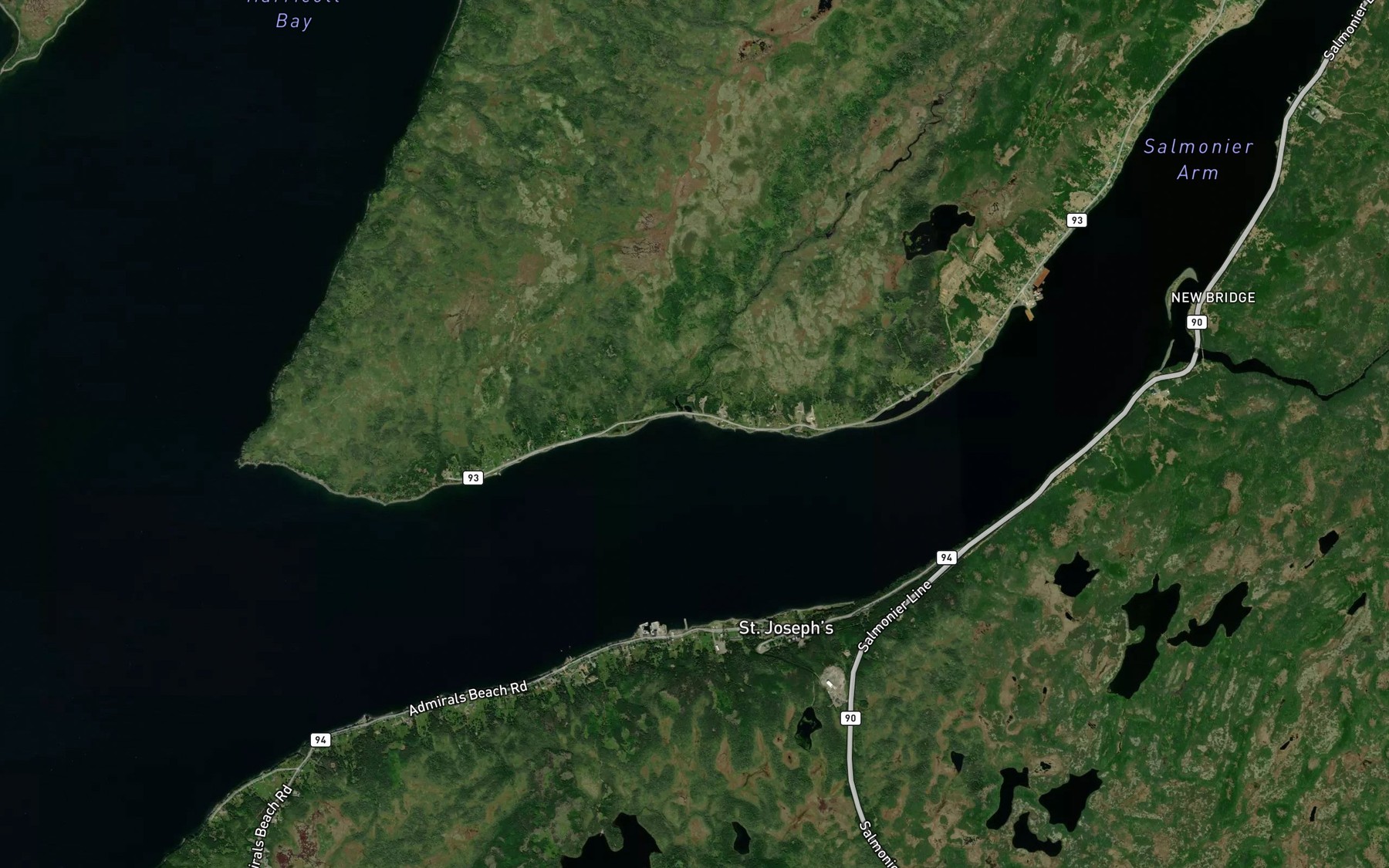 Satellite map of the Kings Cove