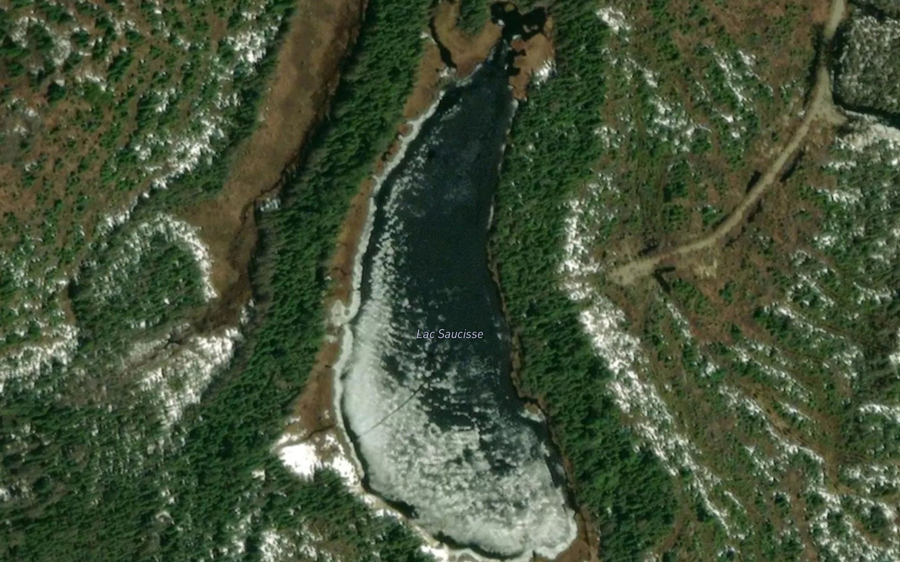 Satellite map of the Lac Saucisse