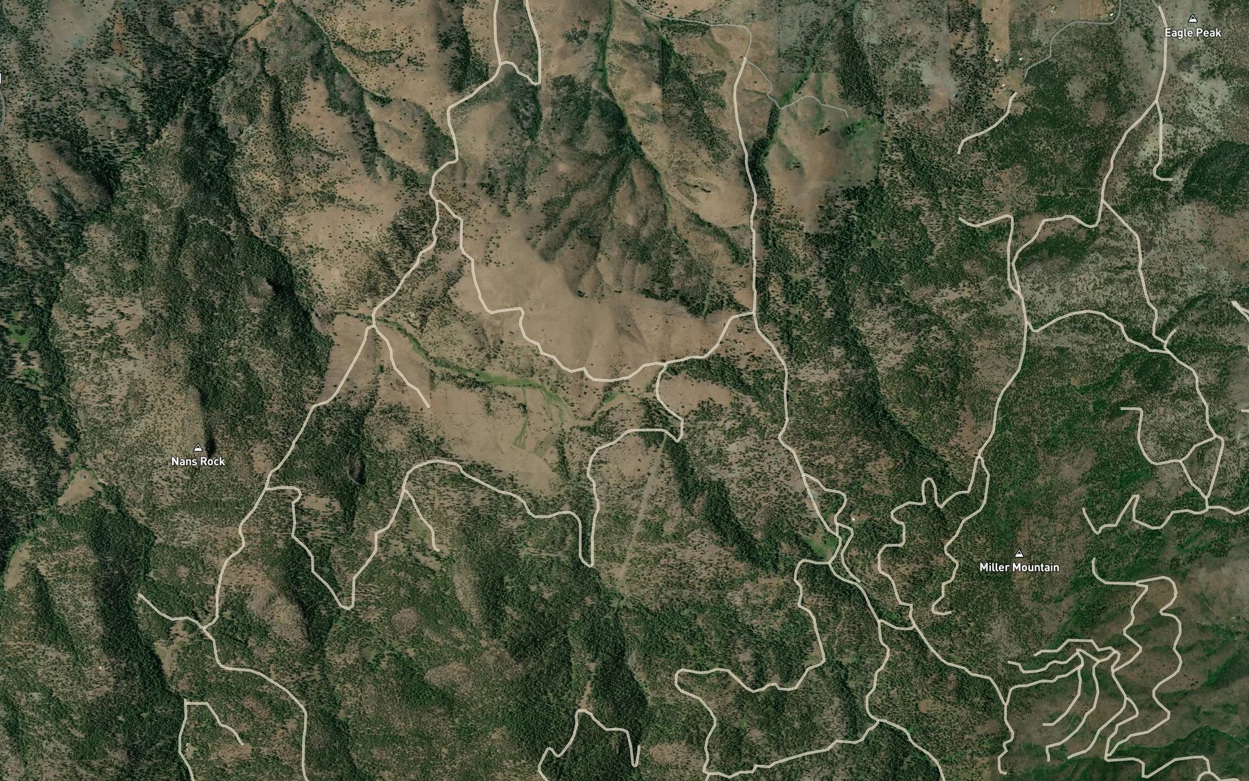 Satellite map of the Allen Creek