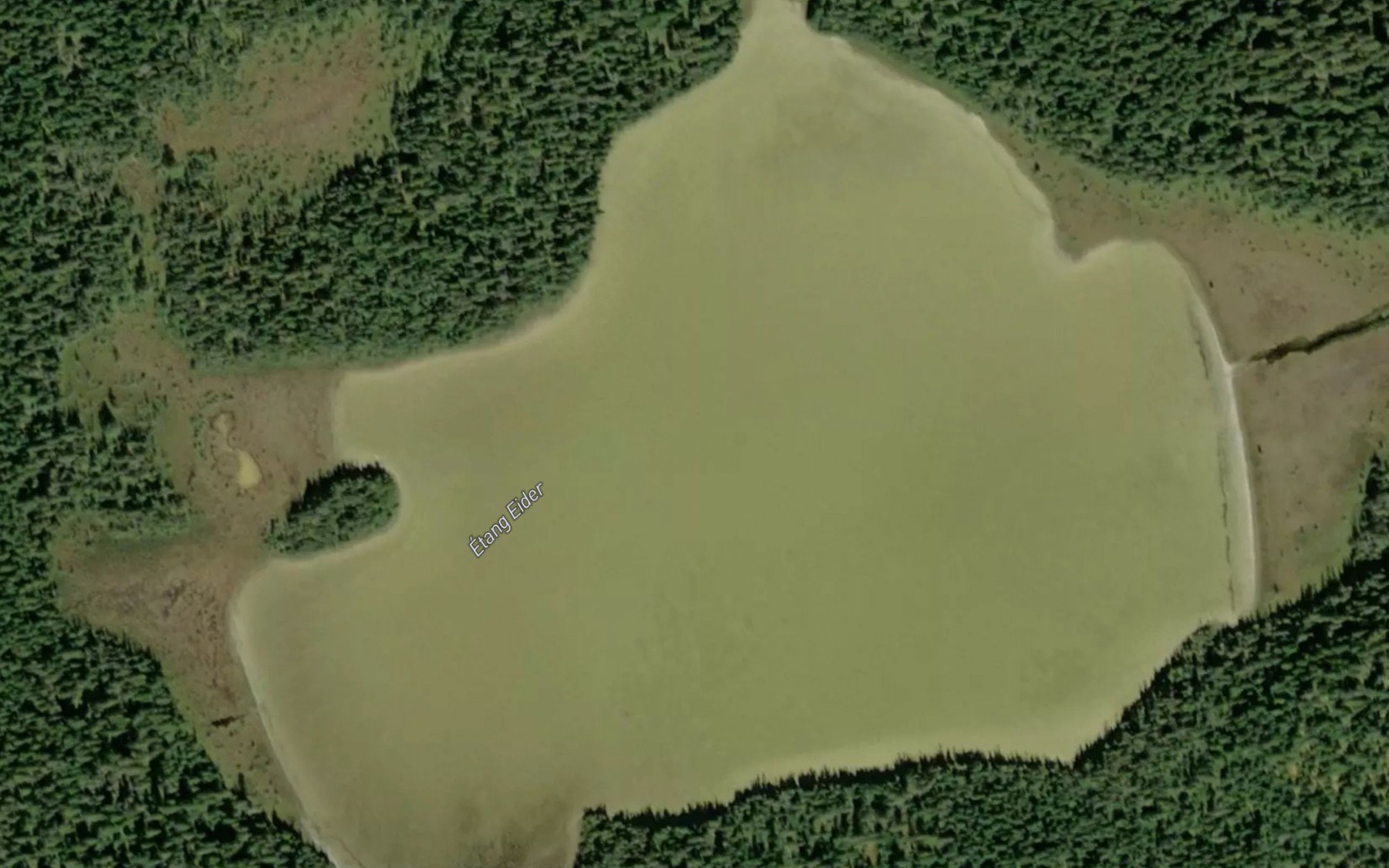 Satellite map of the Etang Eider