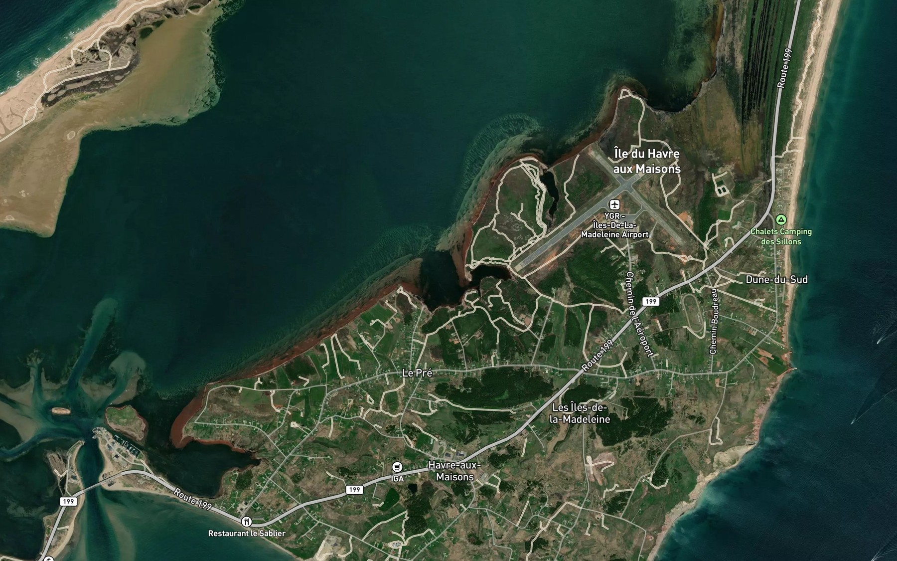 Satellite map of the Le Grand Barachois