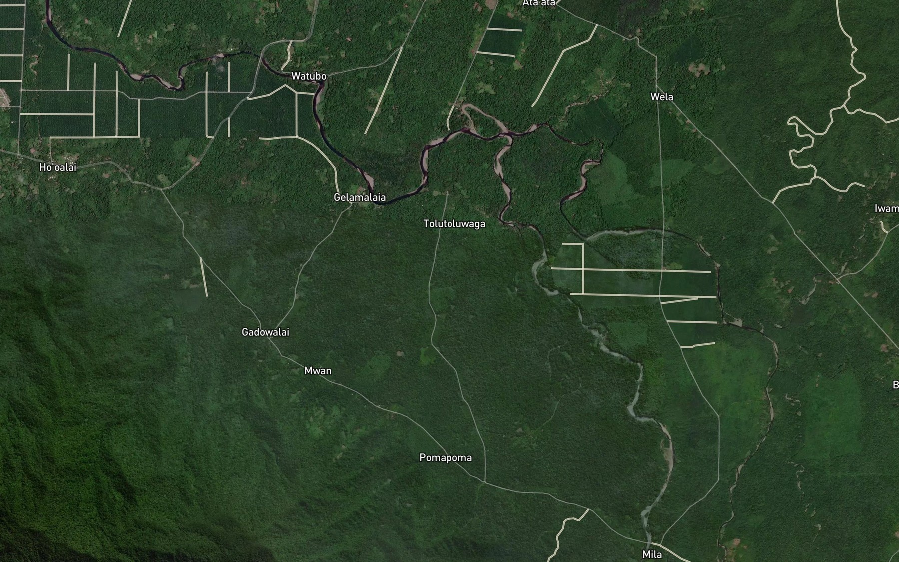 Satellite map of the Garduowai Creek
