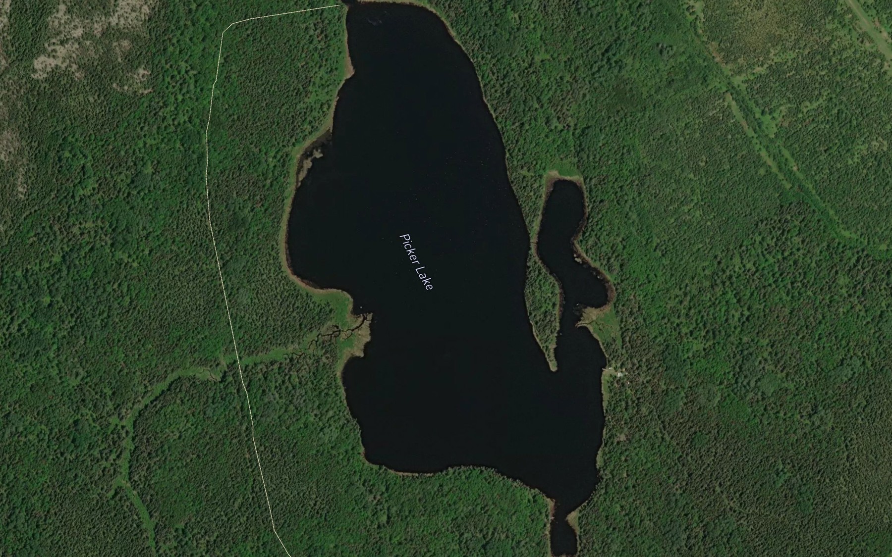 Satellite map of the Picker Lake