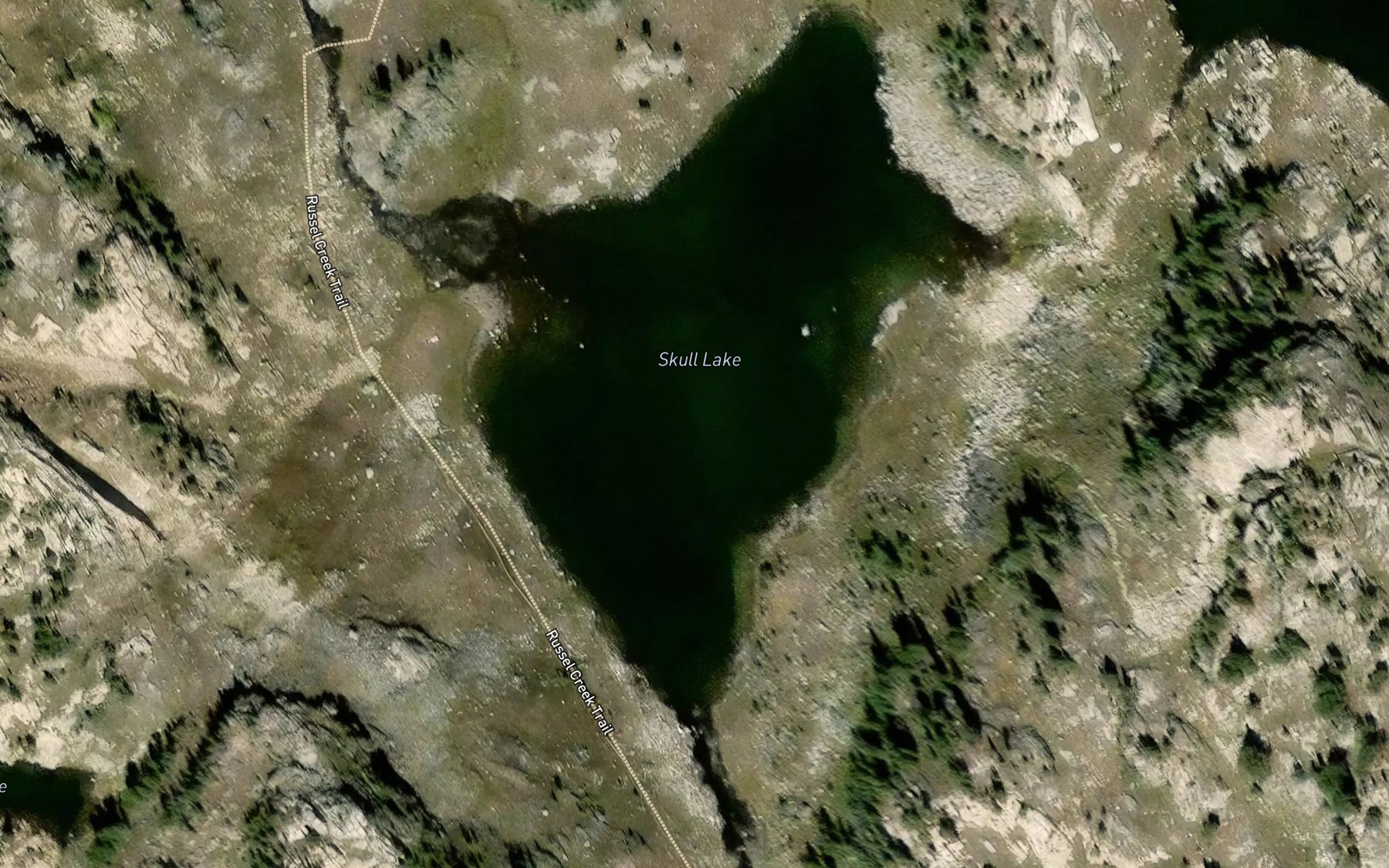 Satellite map of the Skull Lake