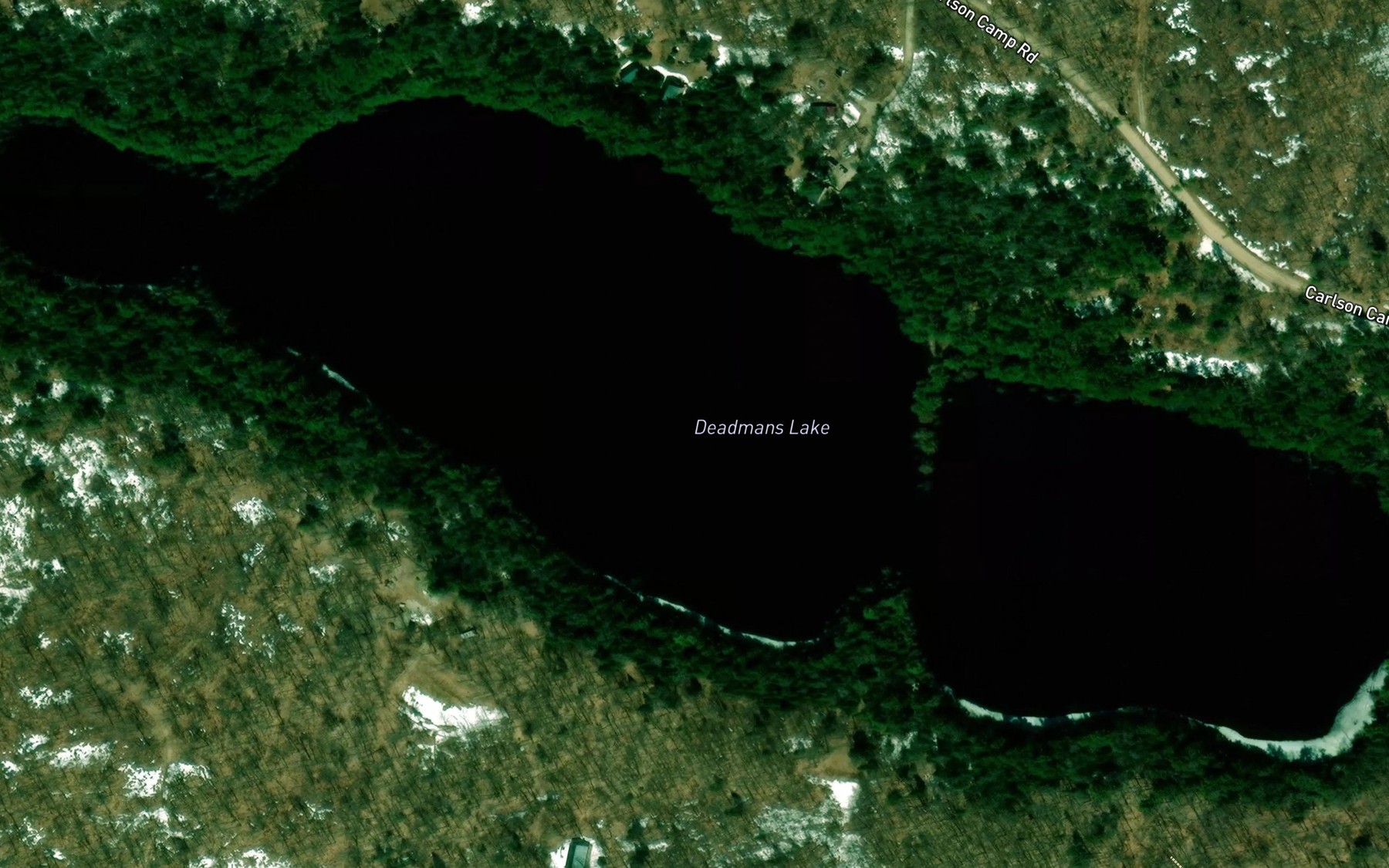 Satellite map of the Deadmans Lake