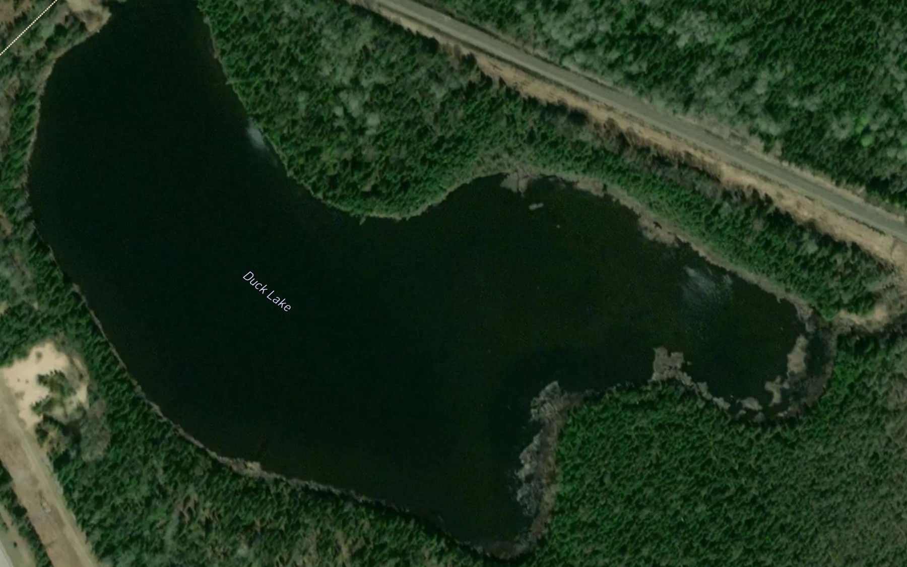 Satellite map of the Duck Lake