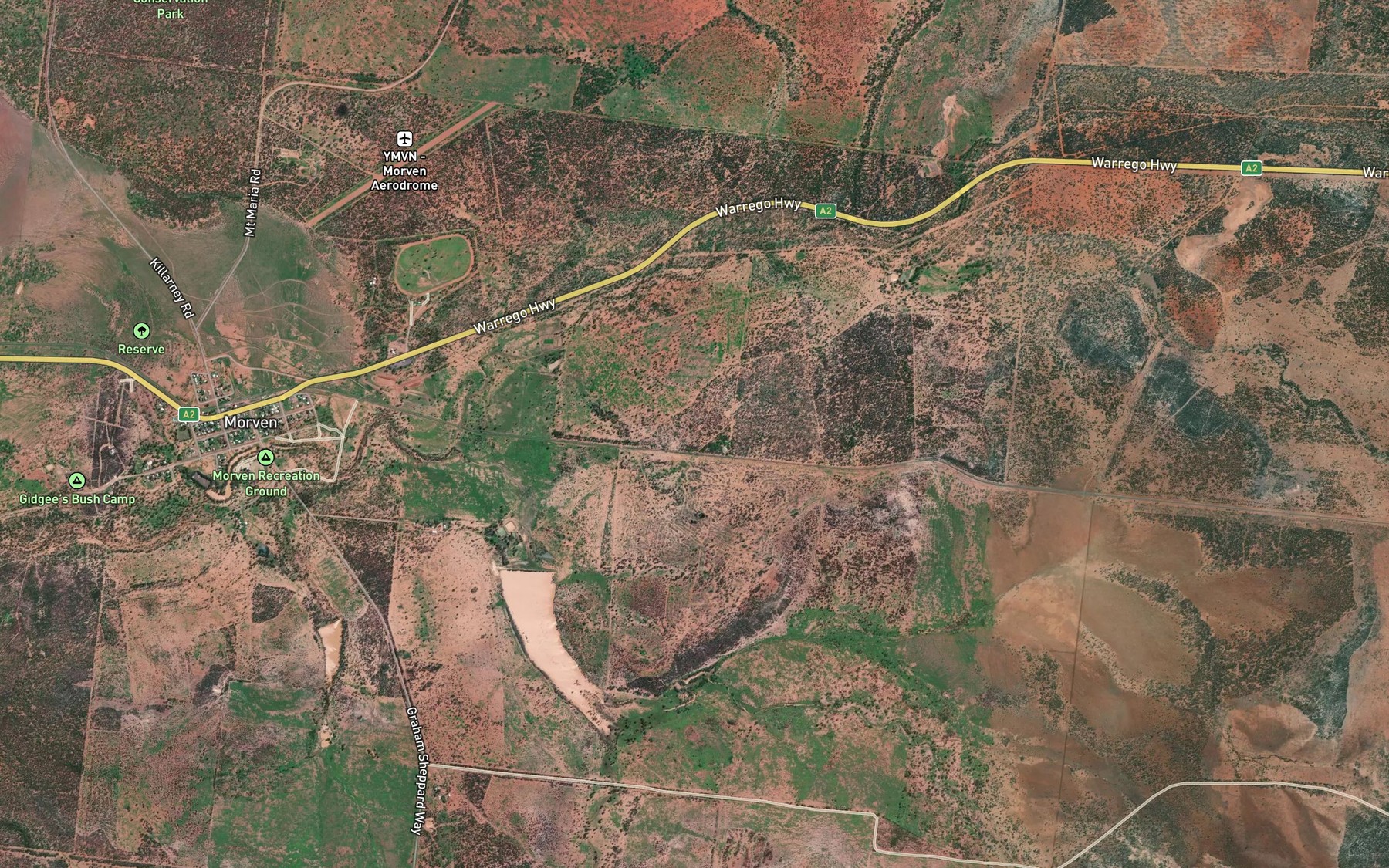 Satellite map of the Eurella Creek