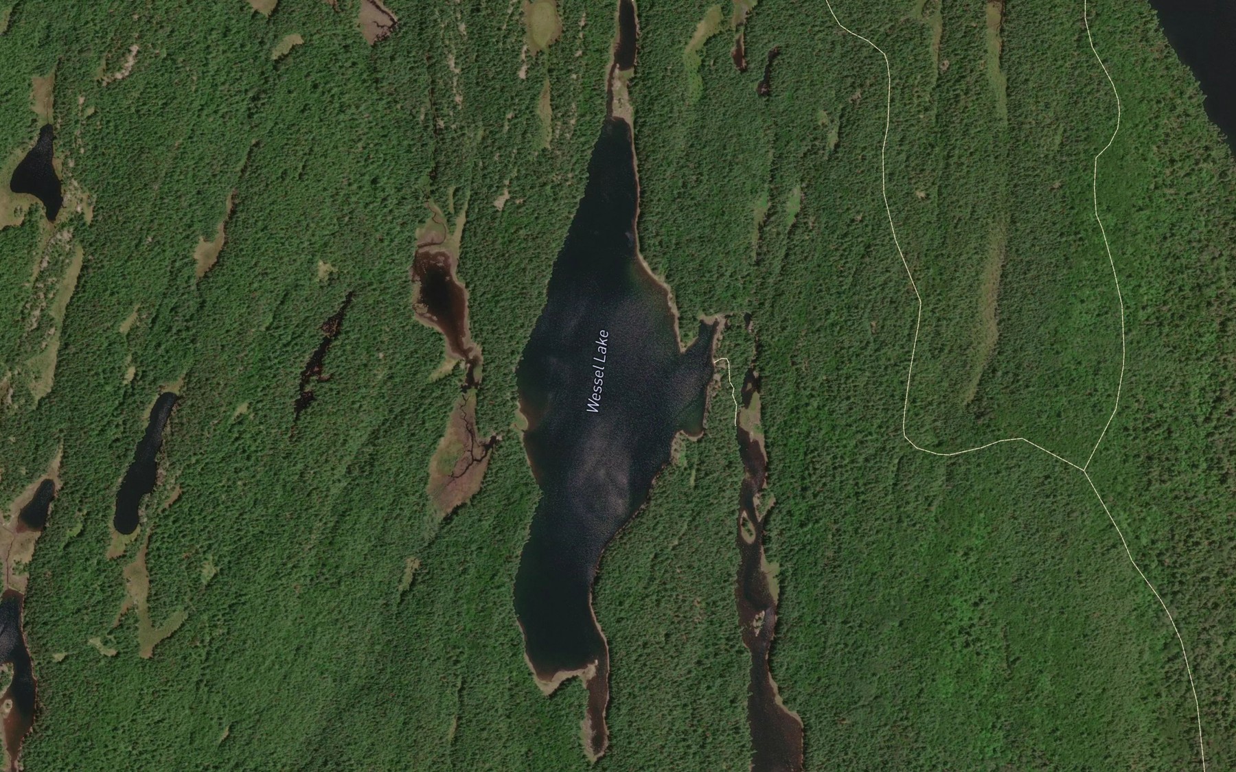 Satellite map of the Wessel Lake