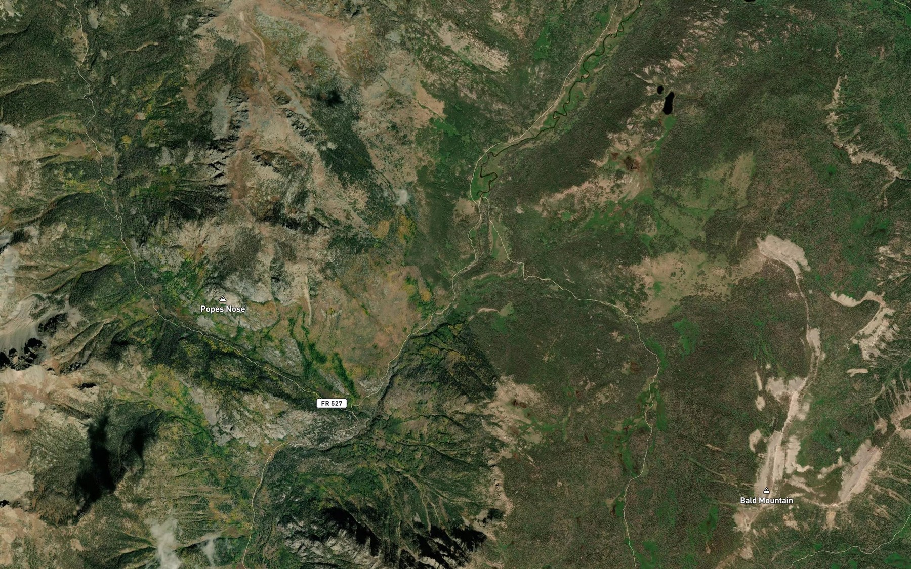 Satellite map of the Pope Creek