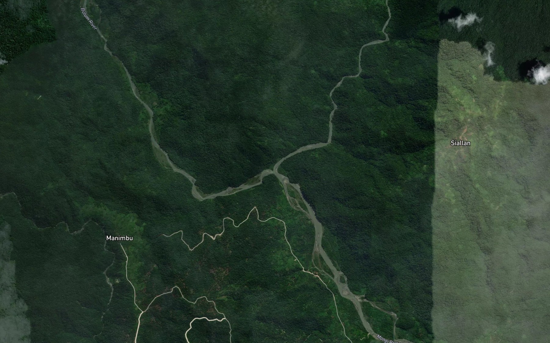Satellite map of the Bulum River