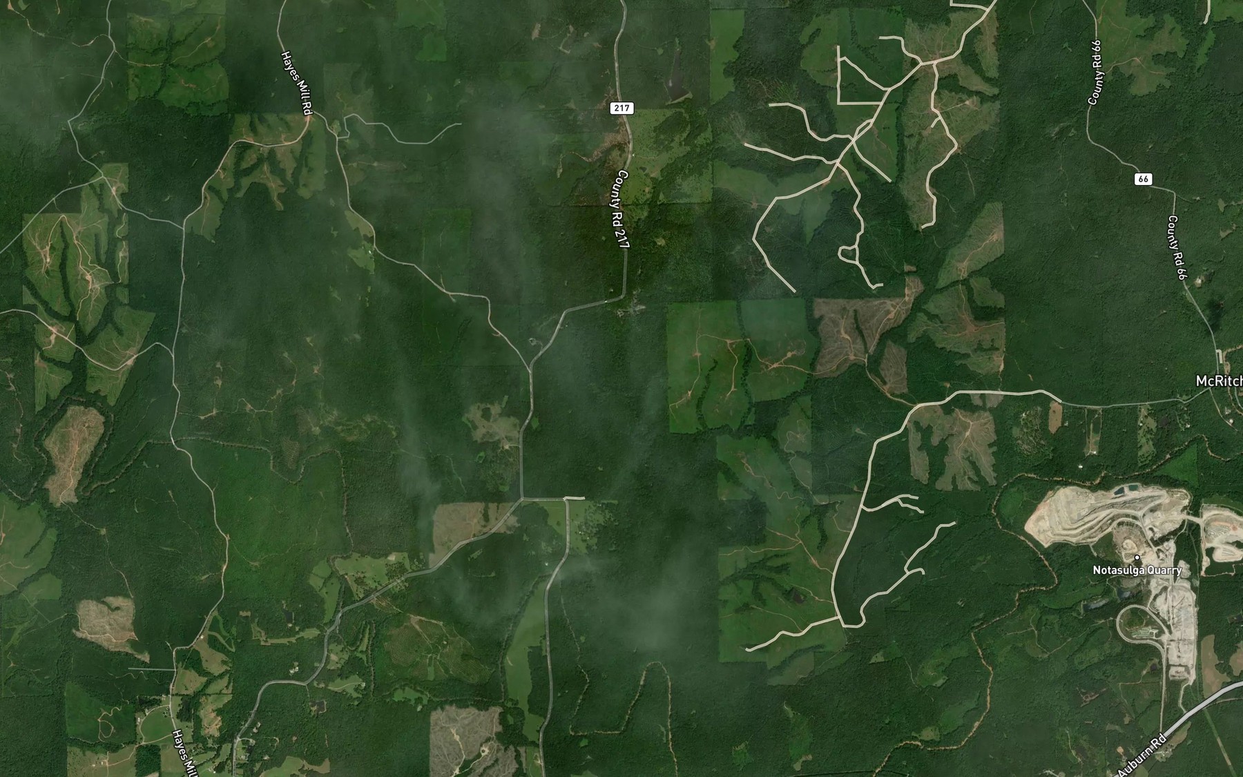 Satellite map of the Cane Creek