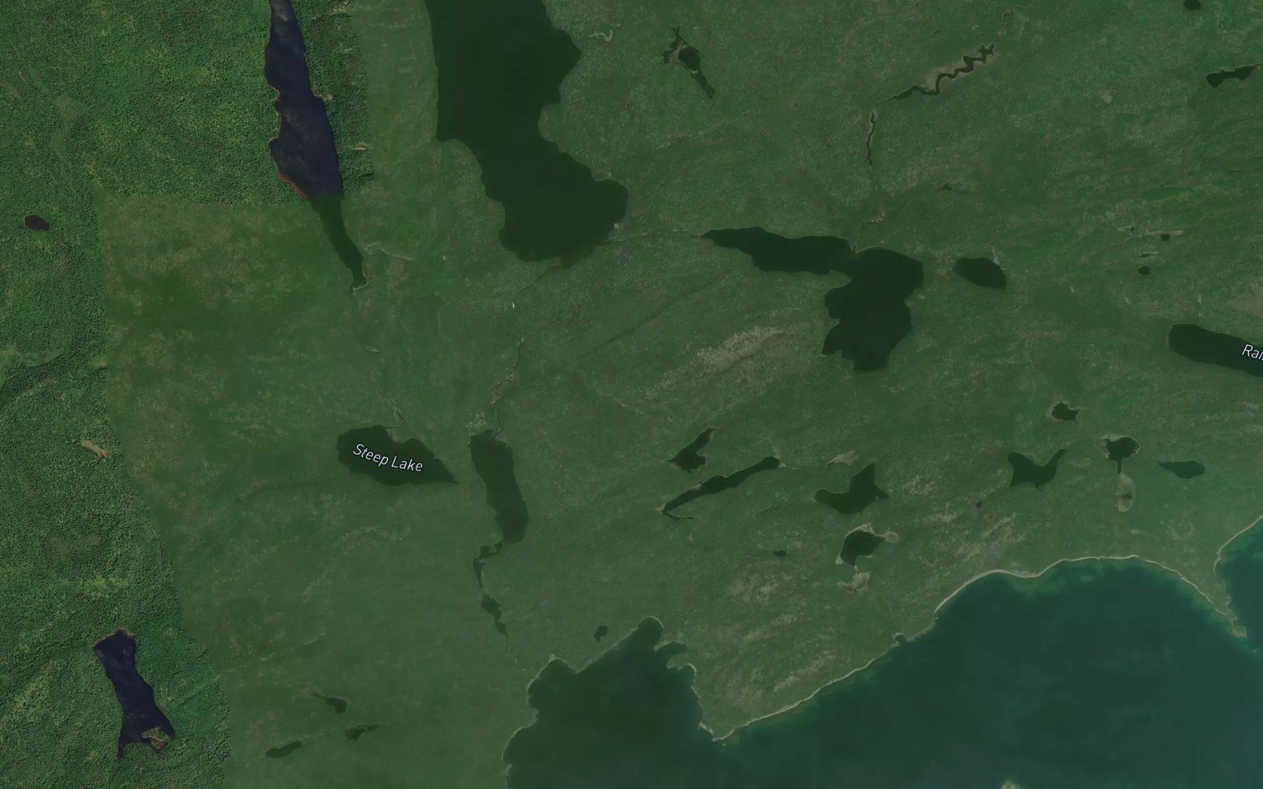 Satellite map of the Petersen Creek