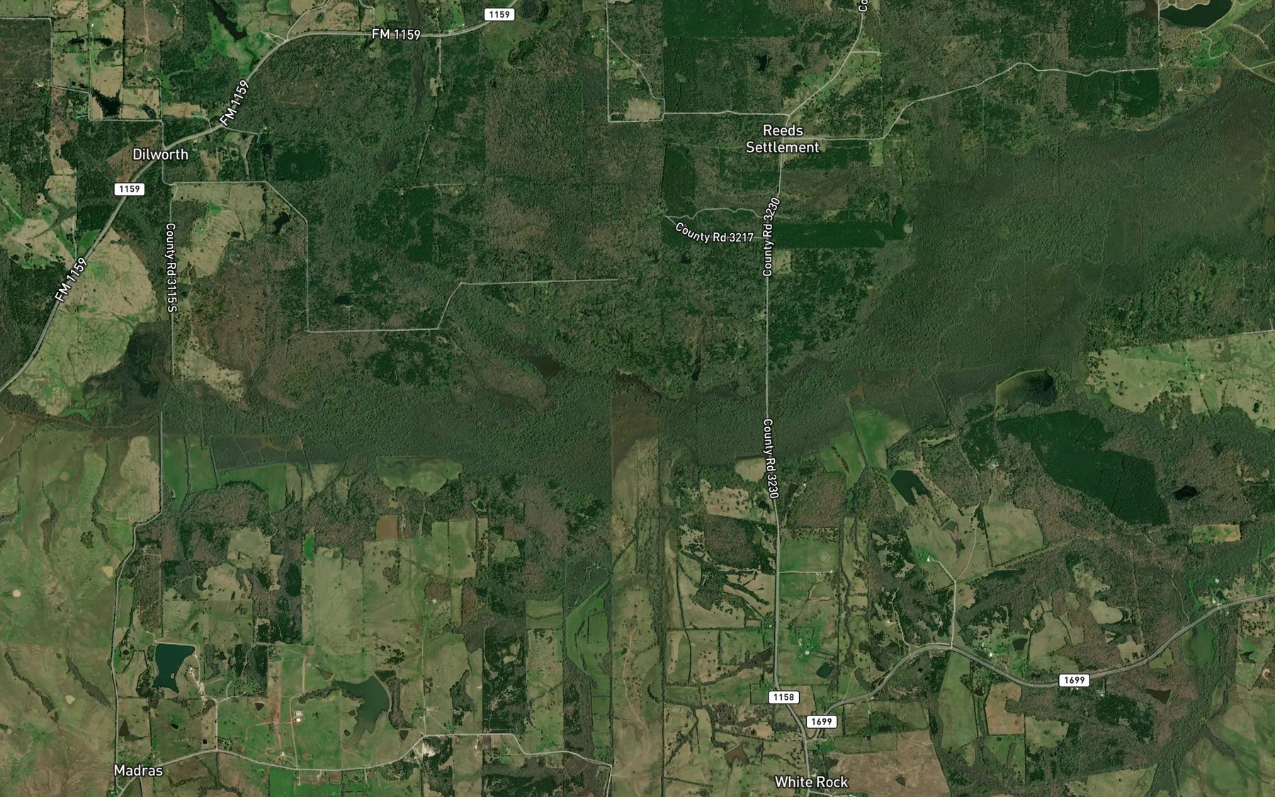 Satellite map of the Little White Oak Creek