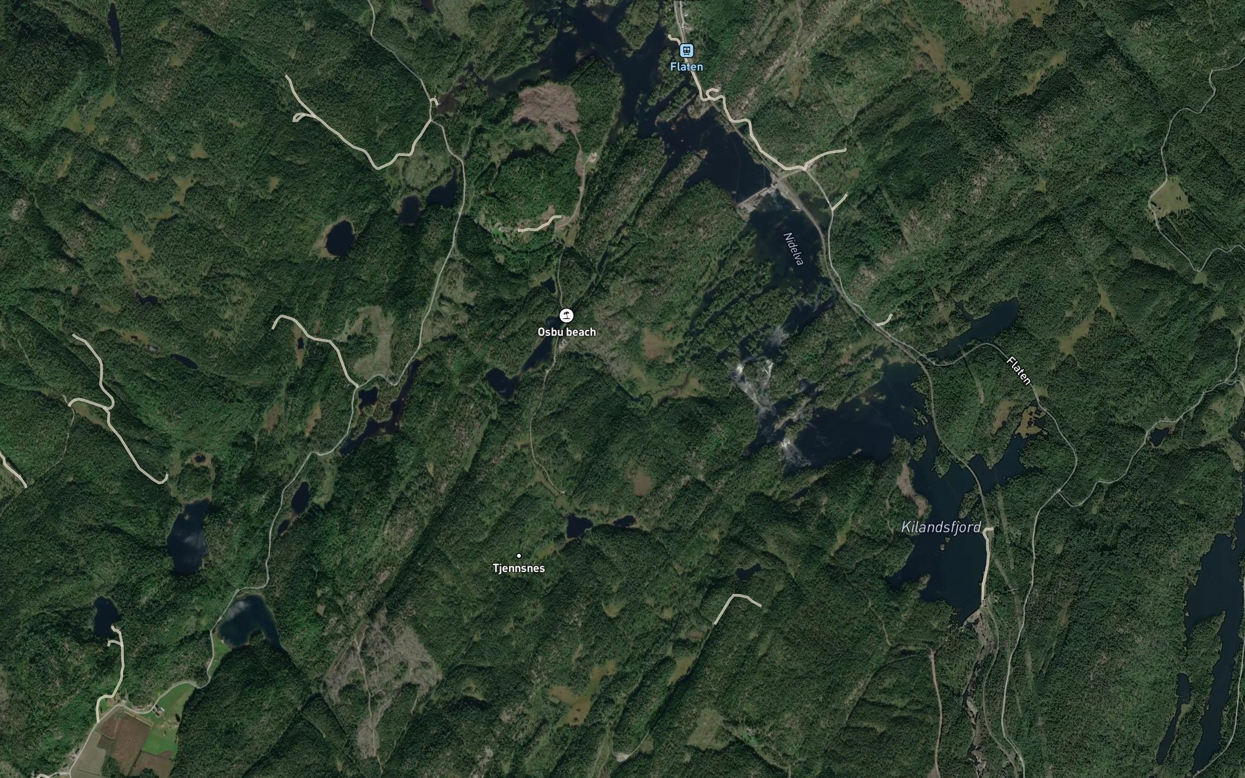 Satellite map of the Sagebekken