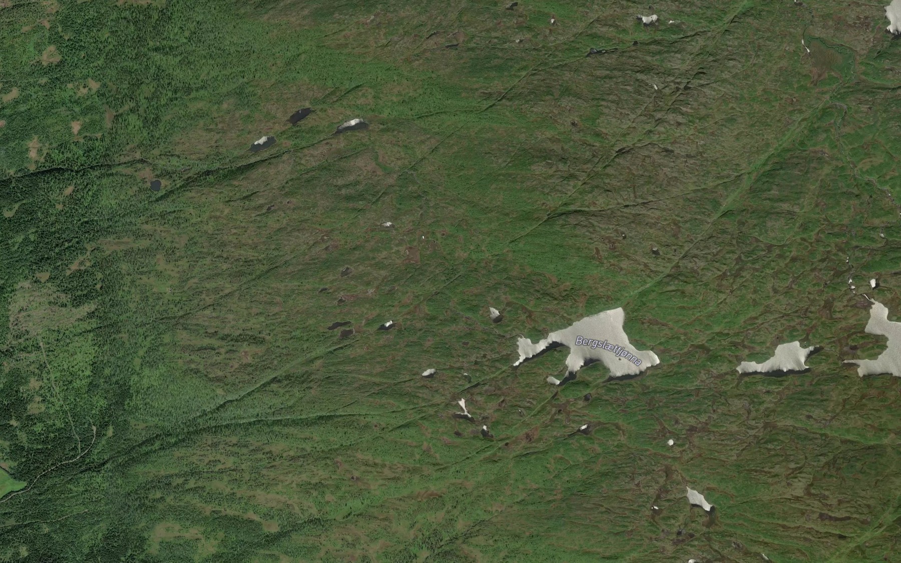 Satellite map of the Bergslaettjonnbekken