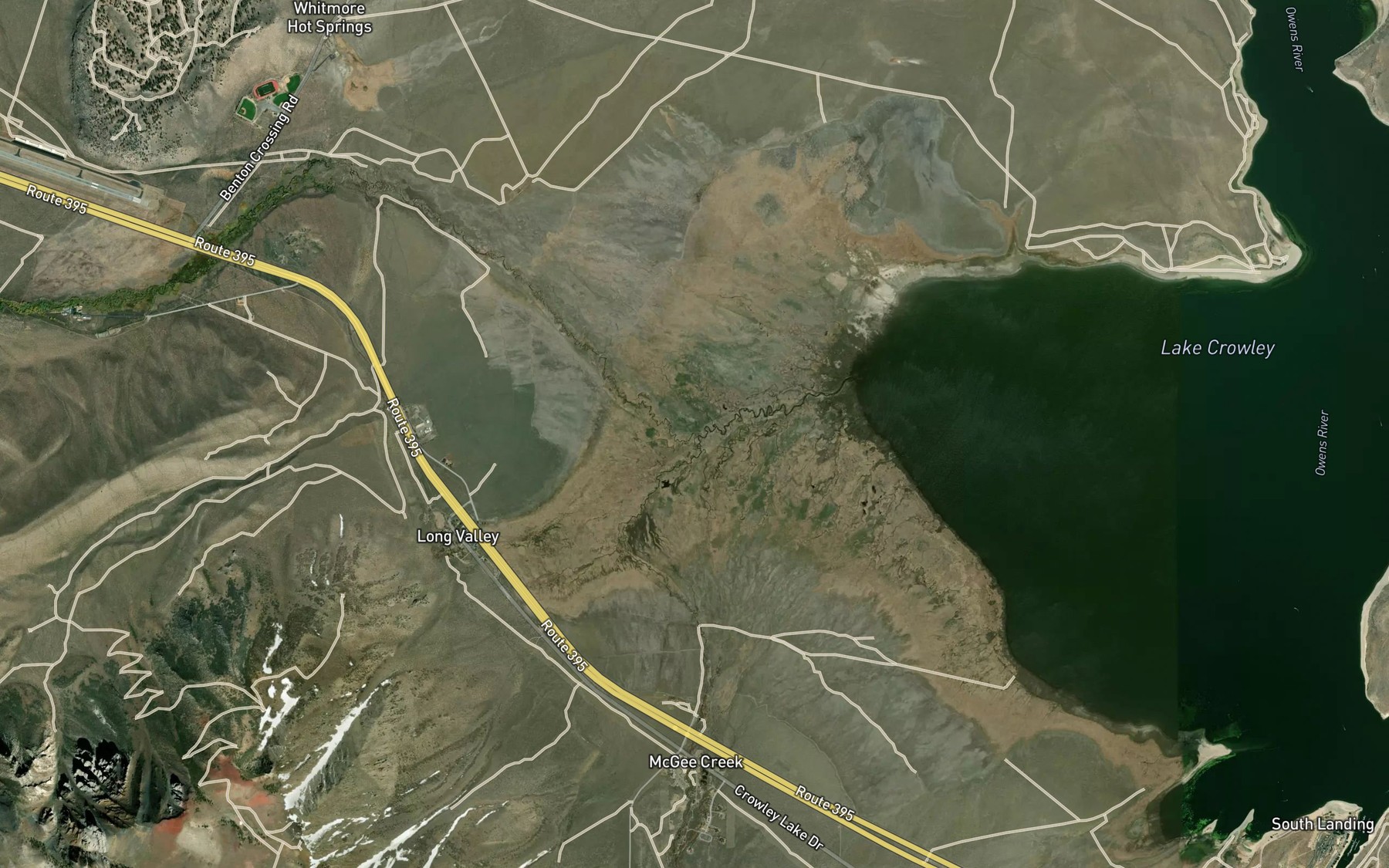 Satellite map of the McGee Creek