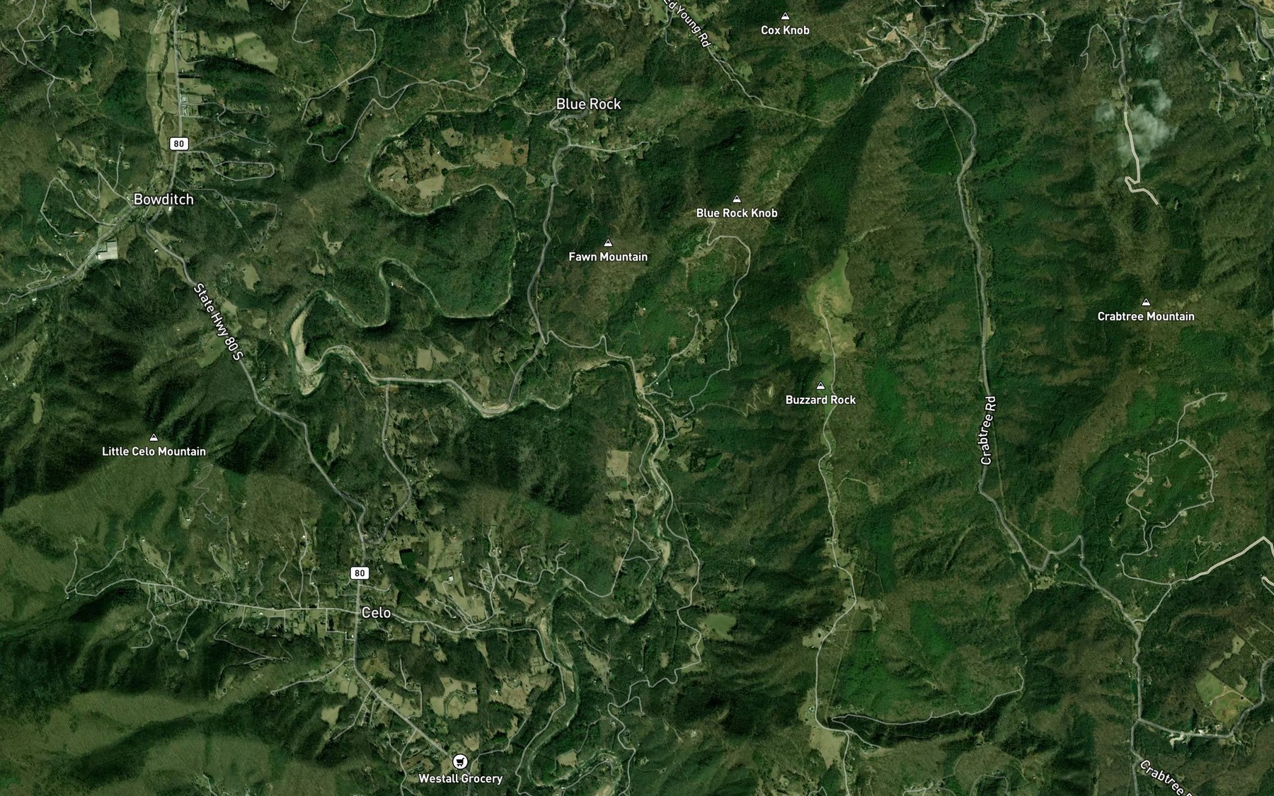 Satellite map of the Murphy Branch