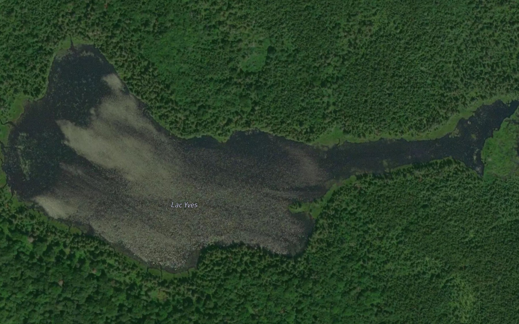 Satellite map of the Lac Yves