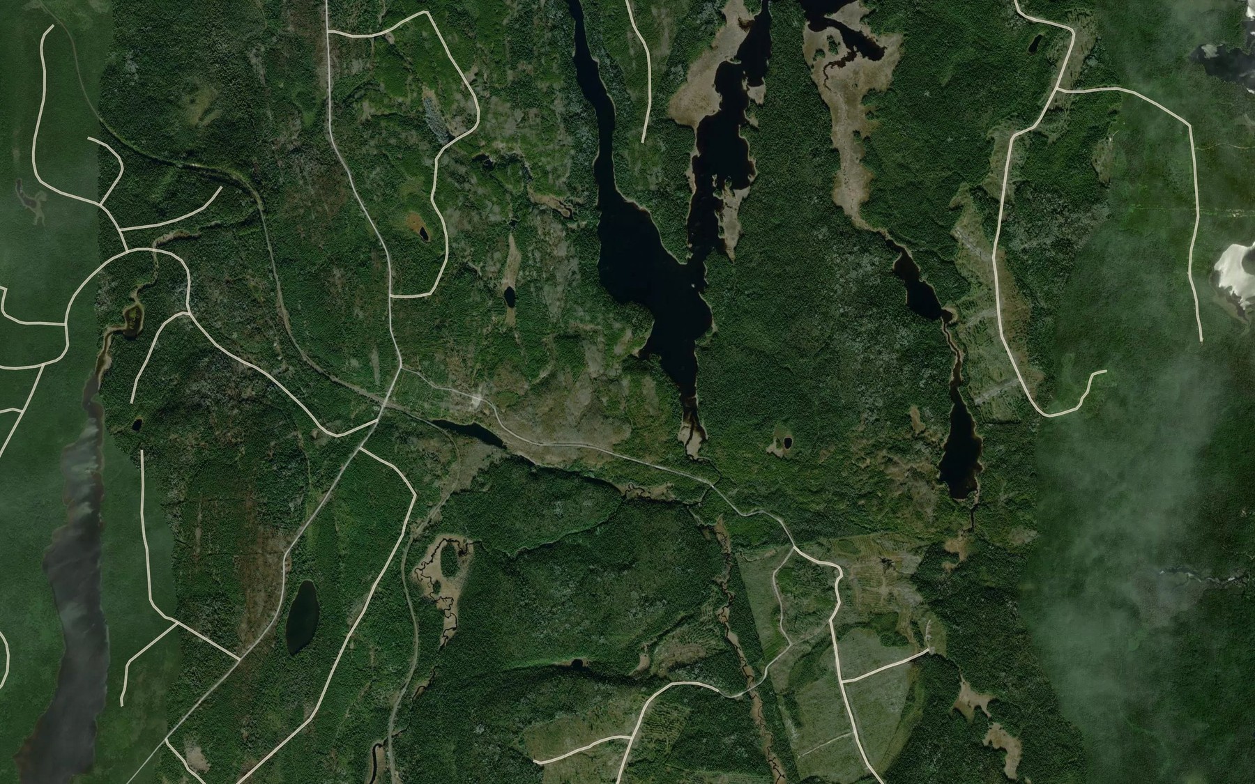 Satellite map of the Bent Creek