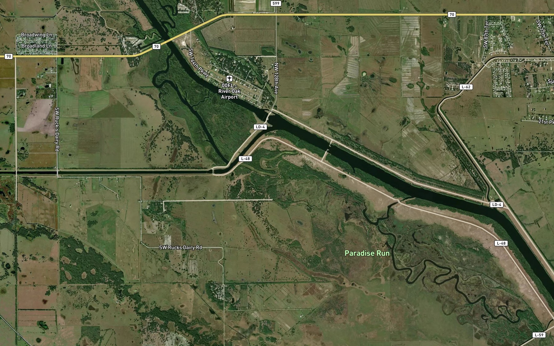 Satellite map of the Snake River