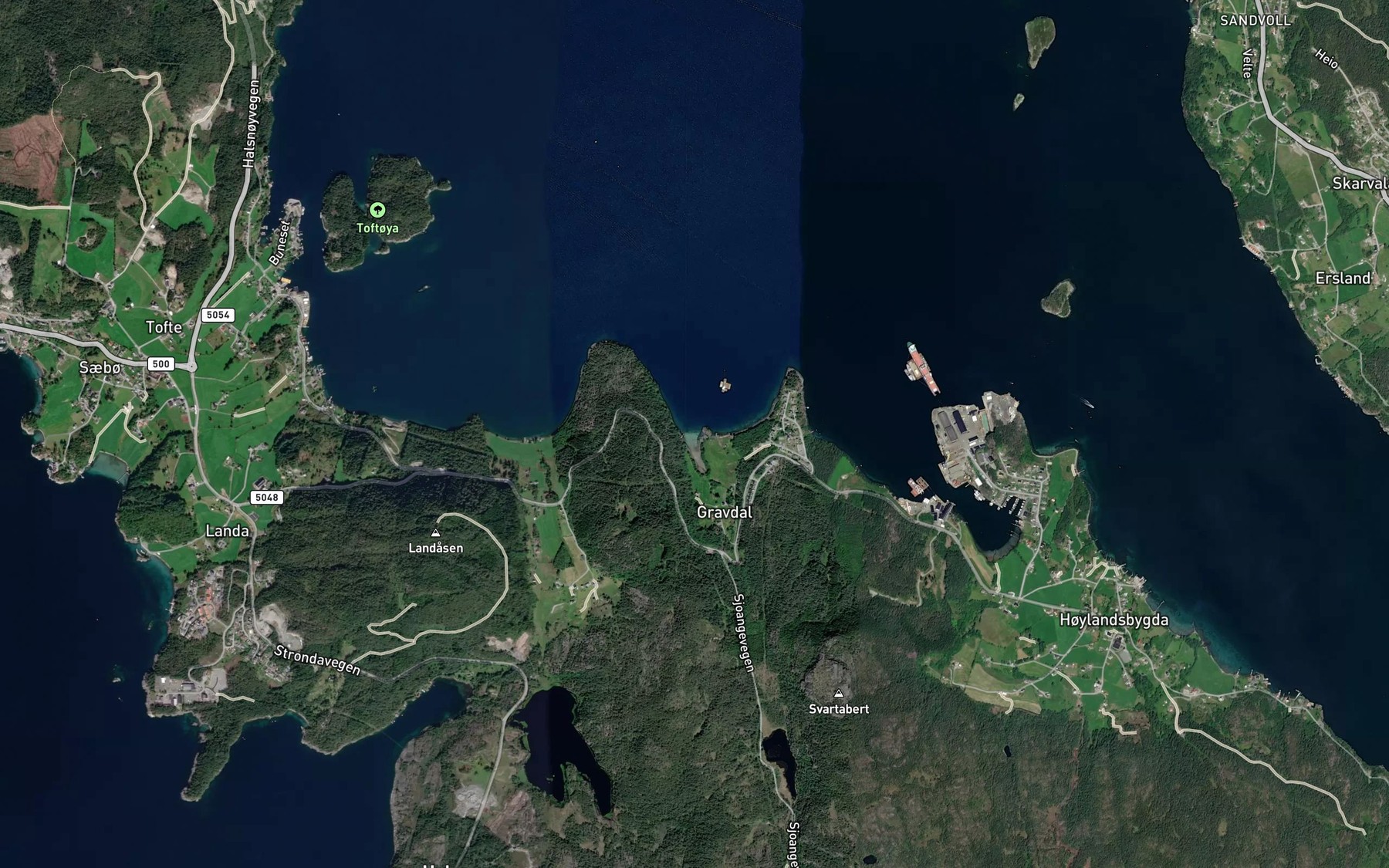 Satellite map of the Gravdalsvika