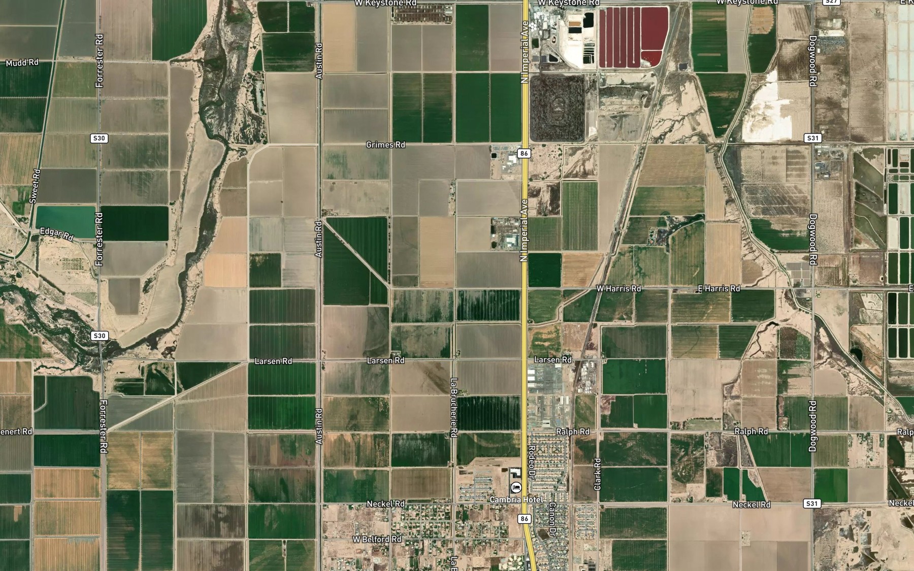 Satellite map of the Dahlia Canal