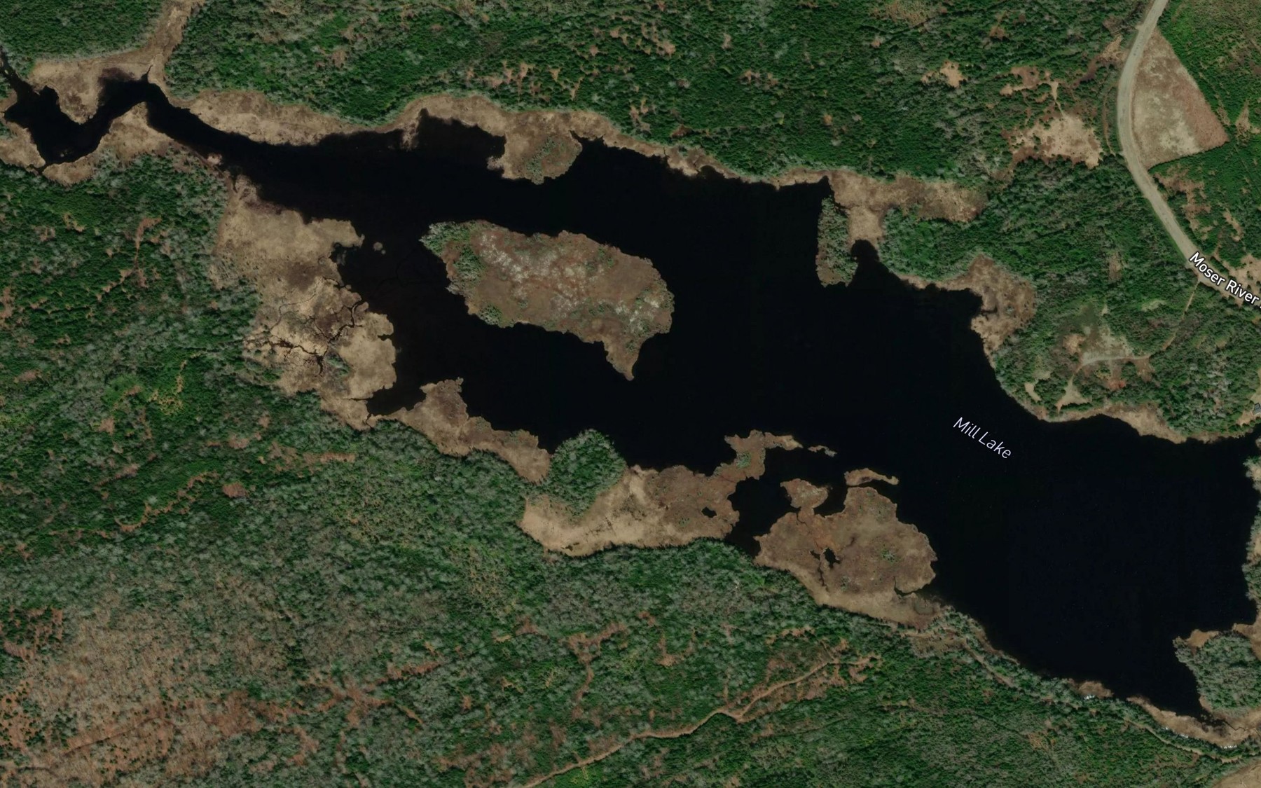 Satellite map of the Mill Lake