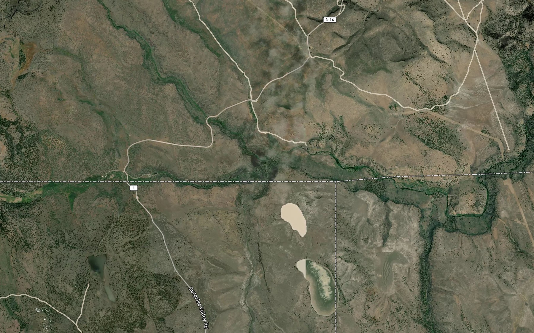 Satellite map of the Cow Head Slough