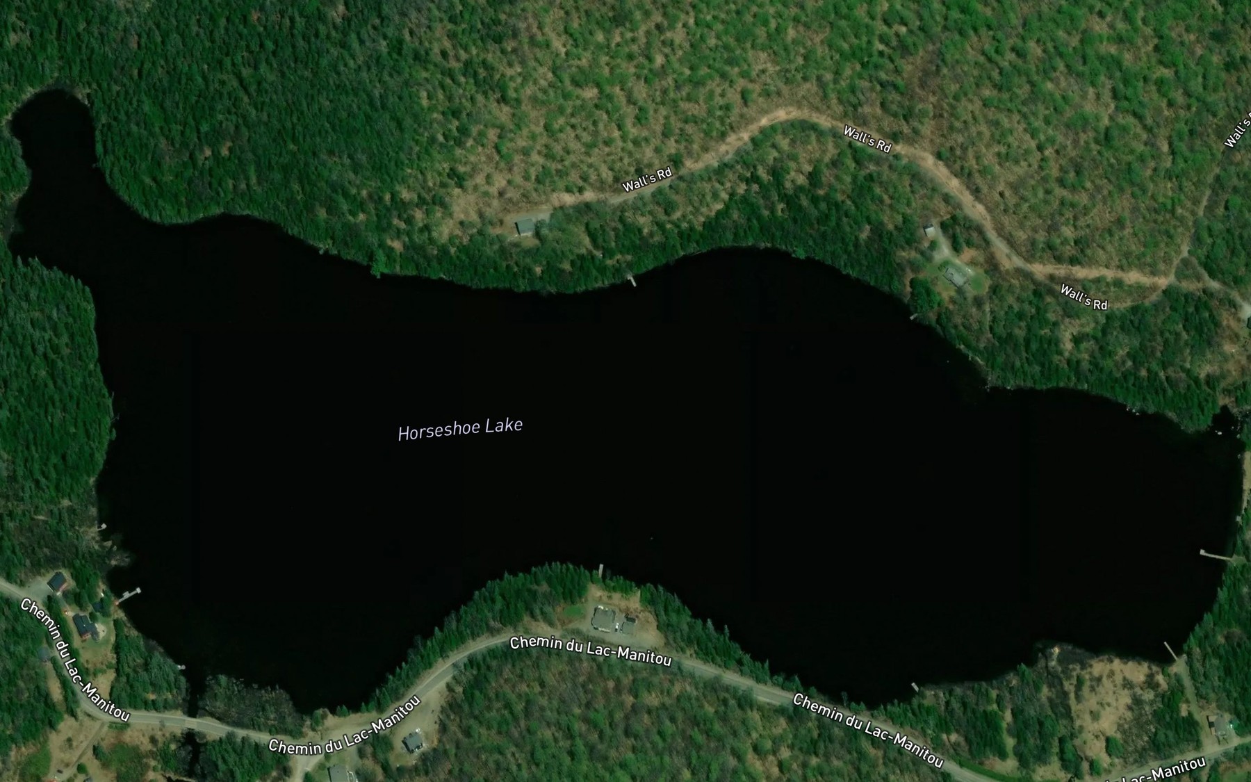 Satellite map of the Lac Fer a Cheval