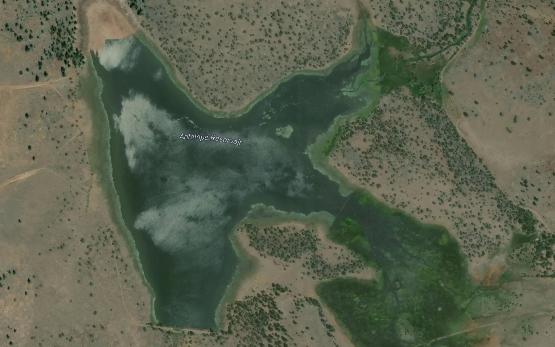 Satellite map of the Antelope Reservoir