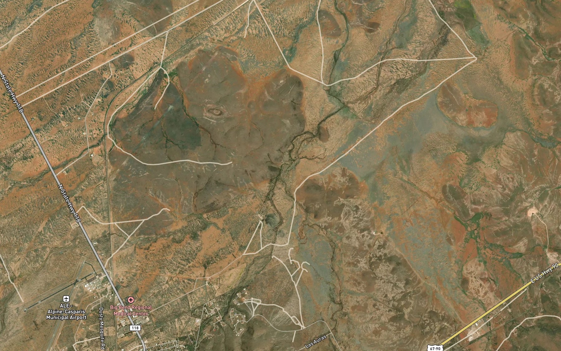 Satellite map of the Moss Creek