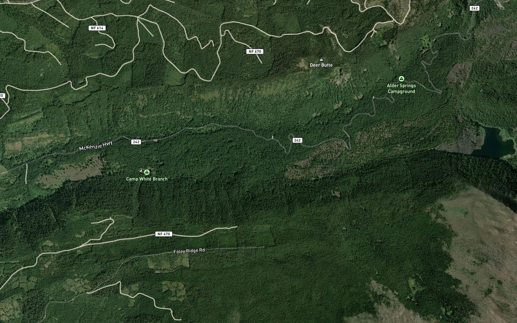 Satellite map of the Proxy Creek