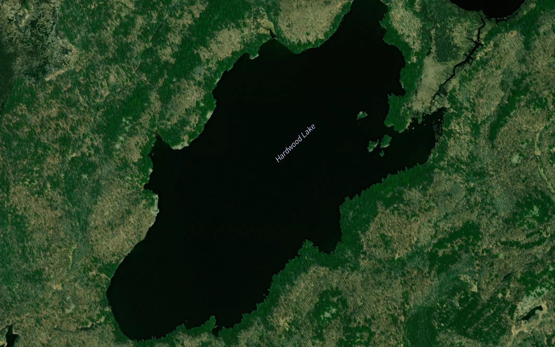 Satellite map of the Hardwood Lake