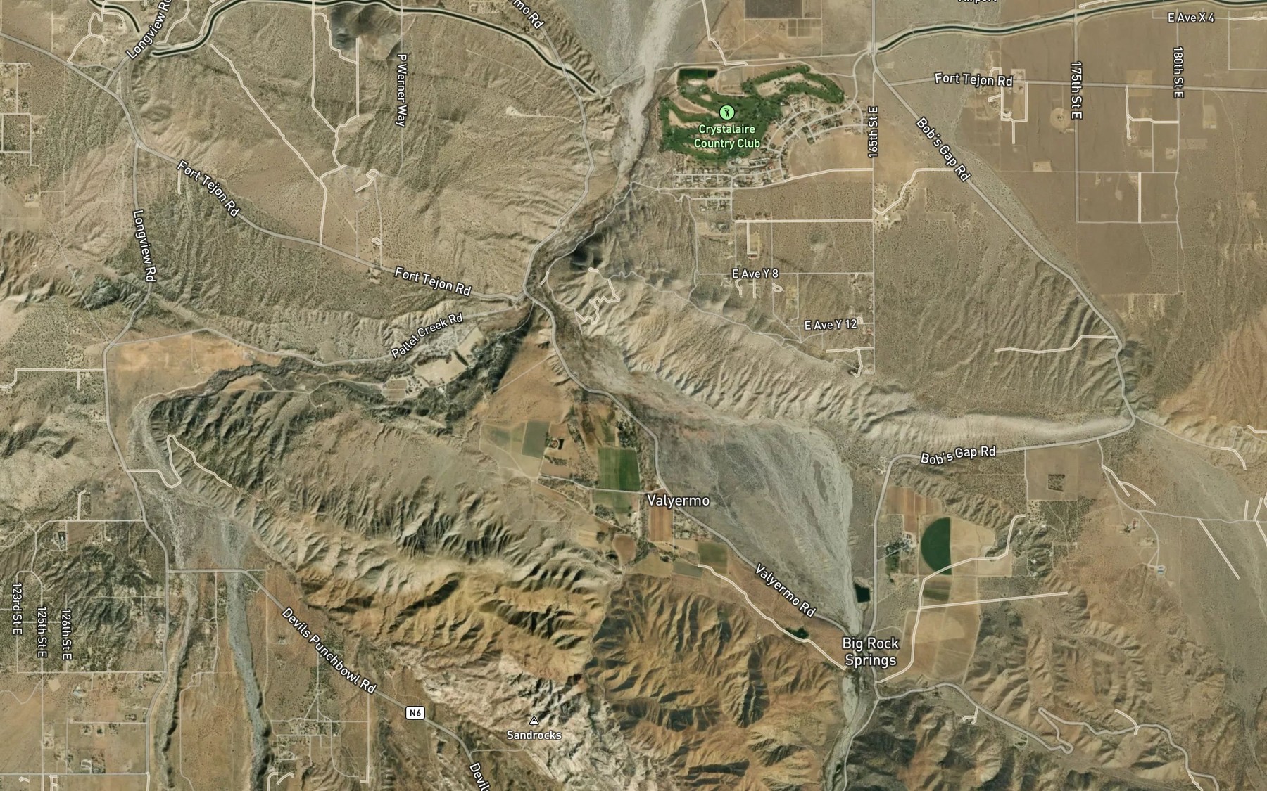 Satellite map of the Sandrock Creek