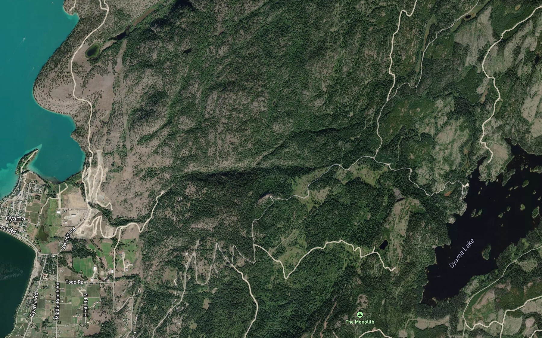 Satellite map of the North Oyama Creek