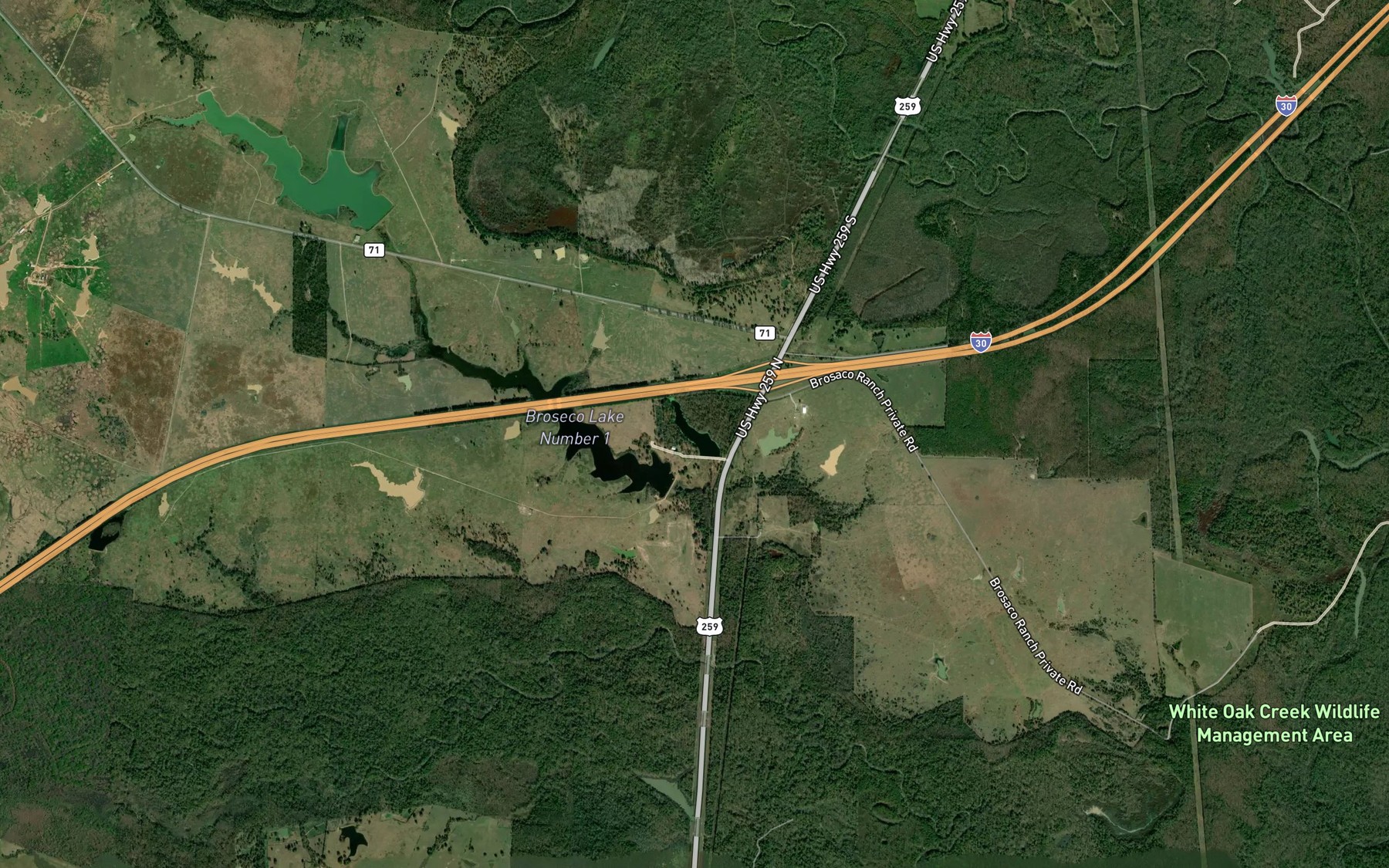 Satellite map of the Deer Pasture Lake