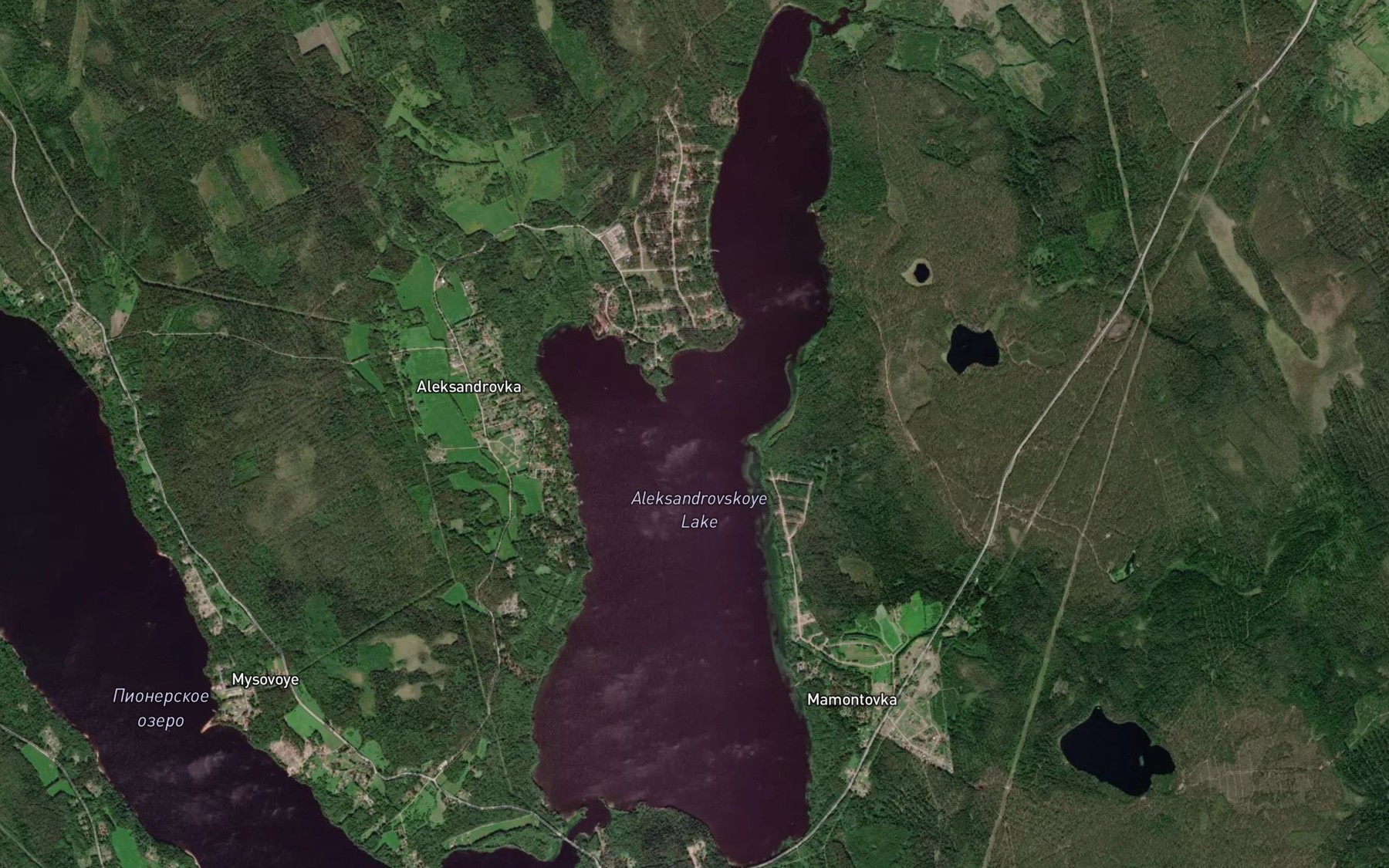 Satellite map of the Ozero Aleksandrovskoye