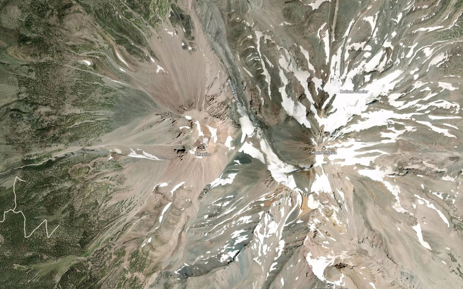 Satellite map of the Sisson Lake