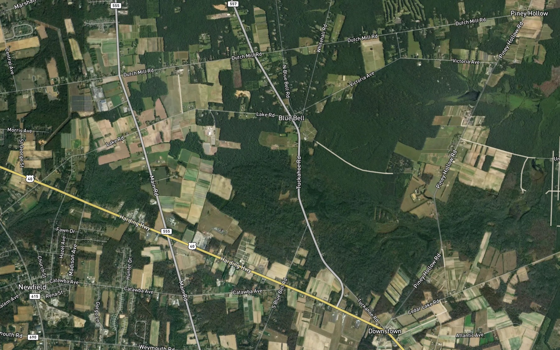 Satellite map of the Marsh Lake