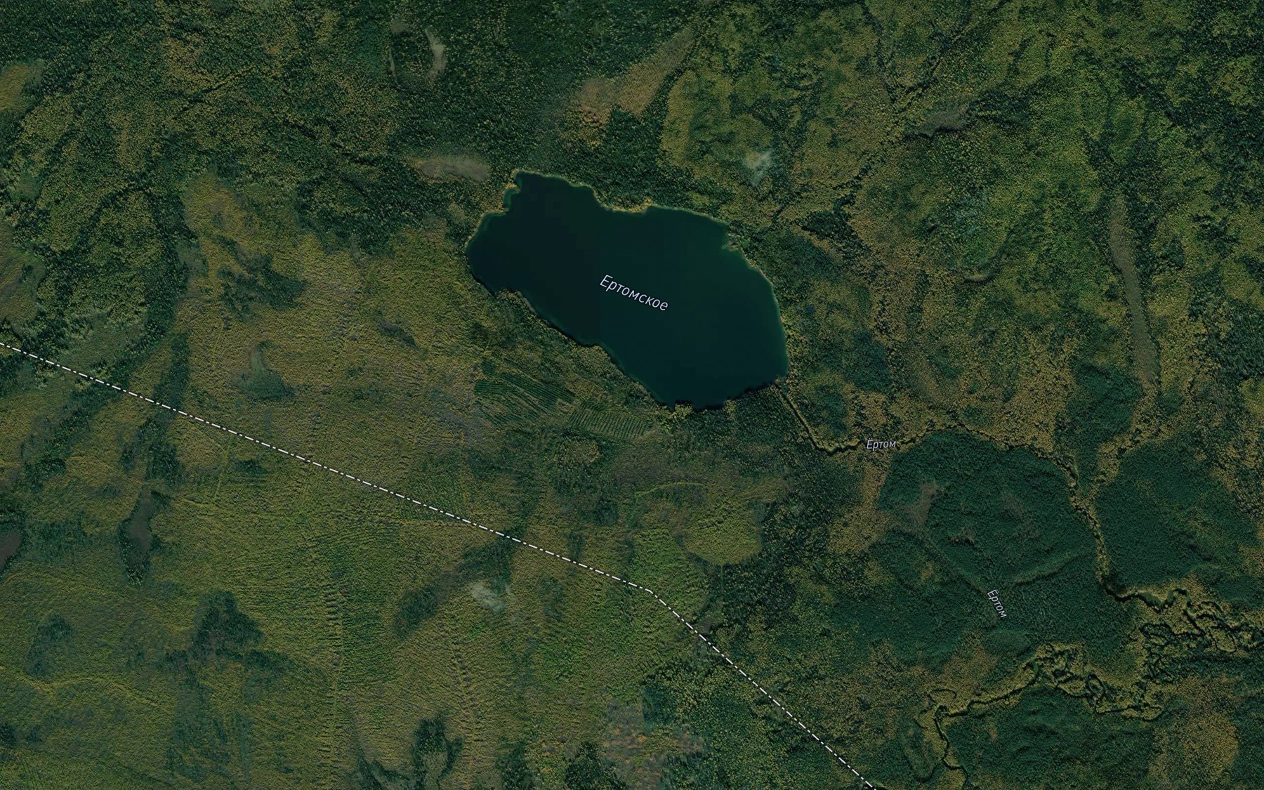 Satellite map of the Ozero Yertomskoye