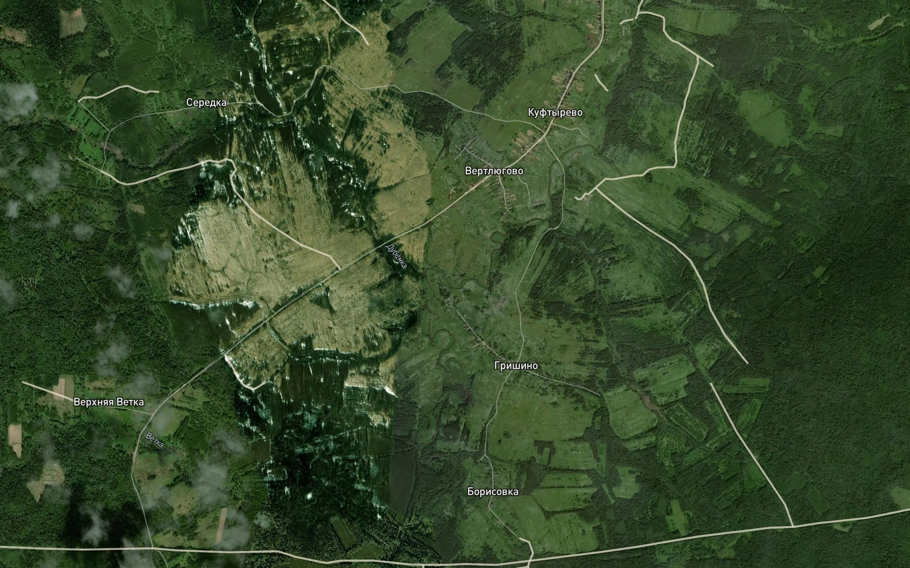 Satellite map of the Dubenka