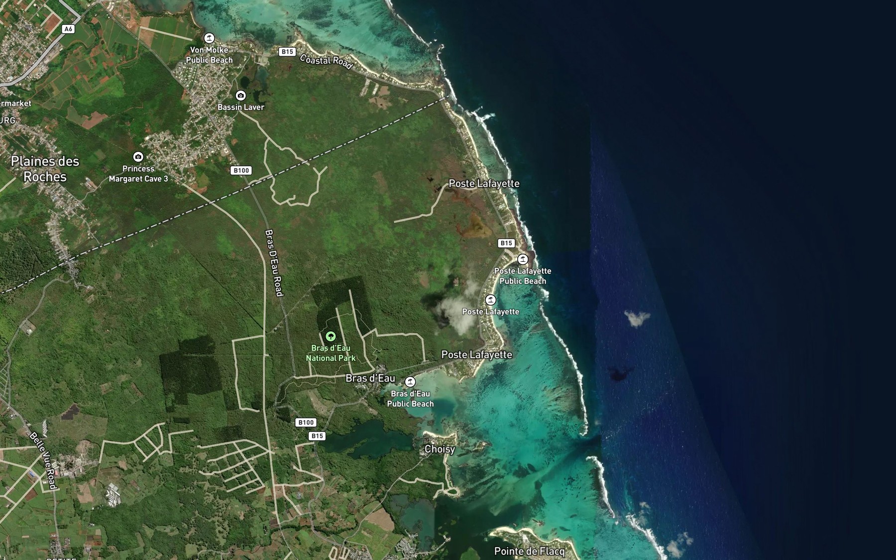 Satellite map of the Poste La Fayette